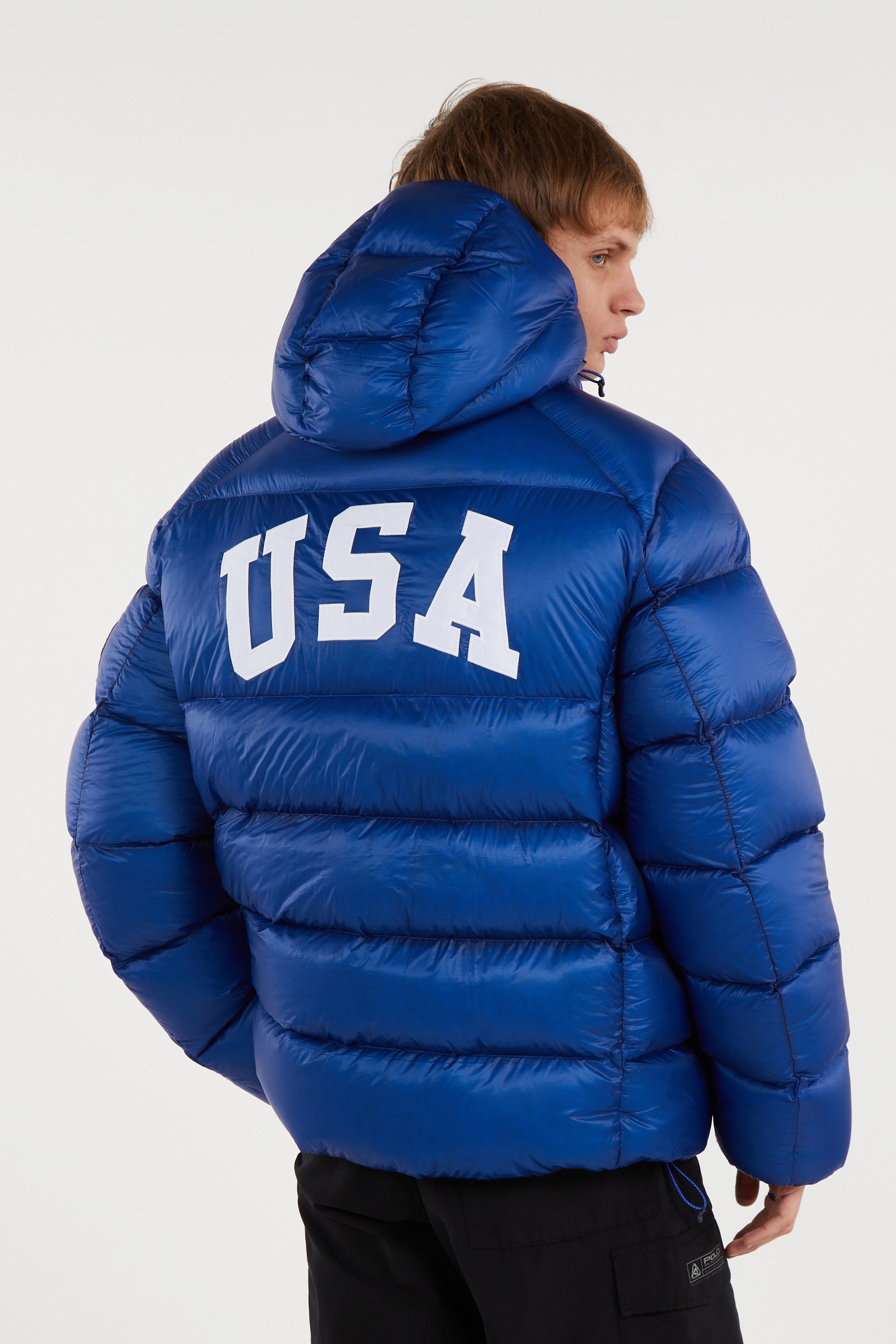Lightweight quilted padded jacket with high neck Blue