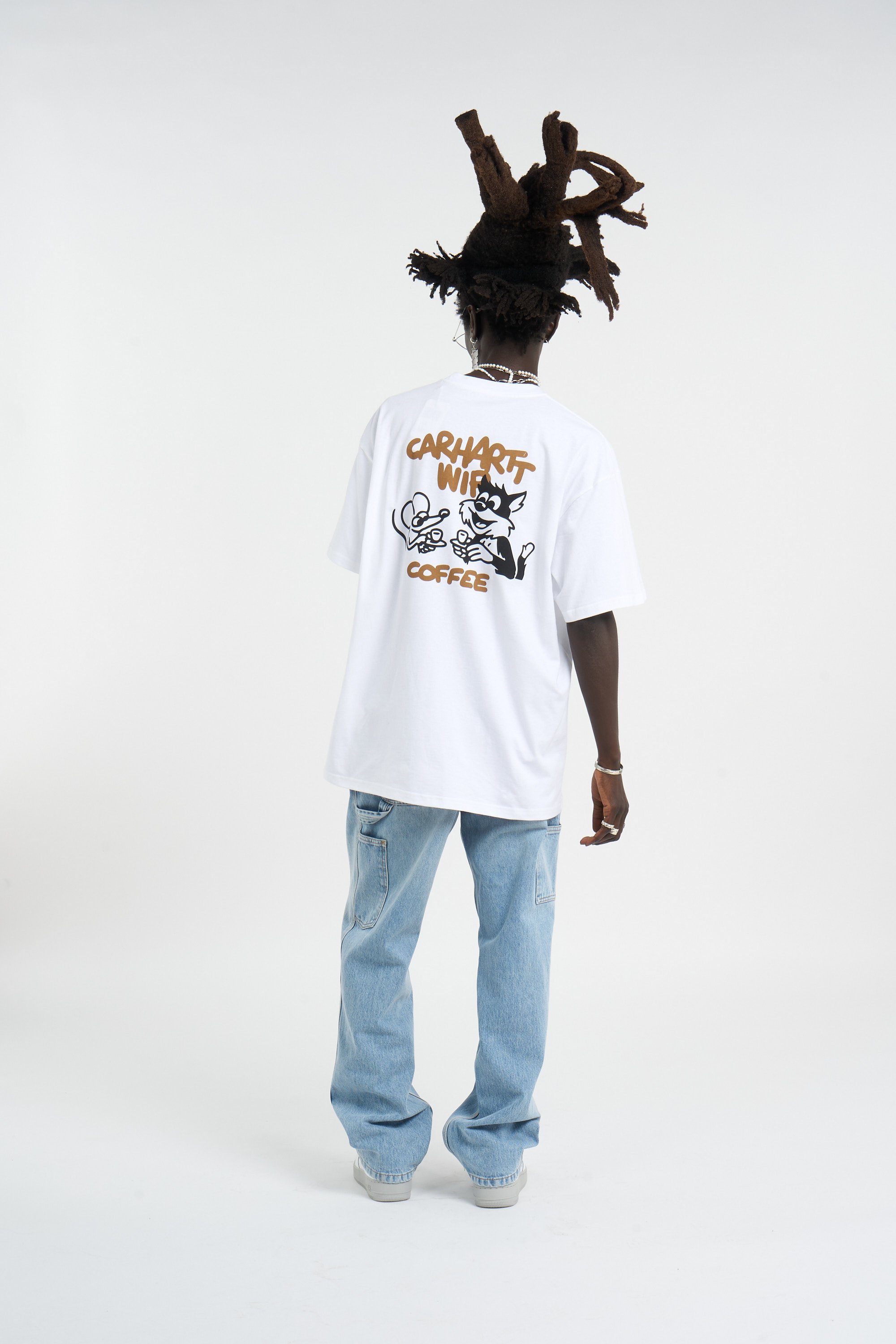 Round neck organic cotton t-shirt | White CARHARTT WIP Men