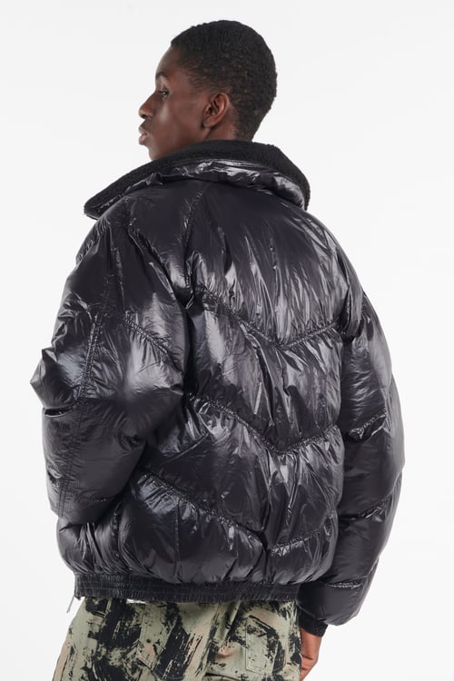 SCHOTT Lightweight quilted padded jacket with high neck Black