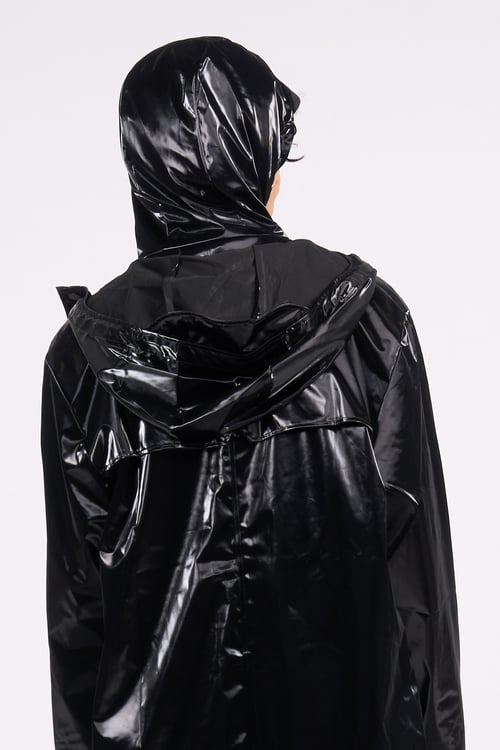 RAINS Waterproof hooded windbreaker coat Black