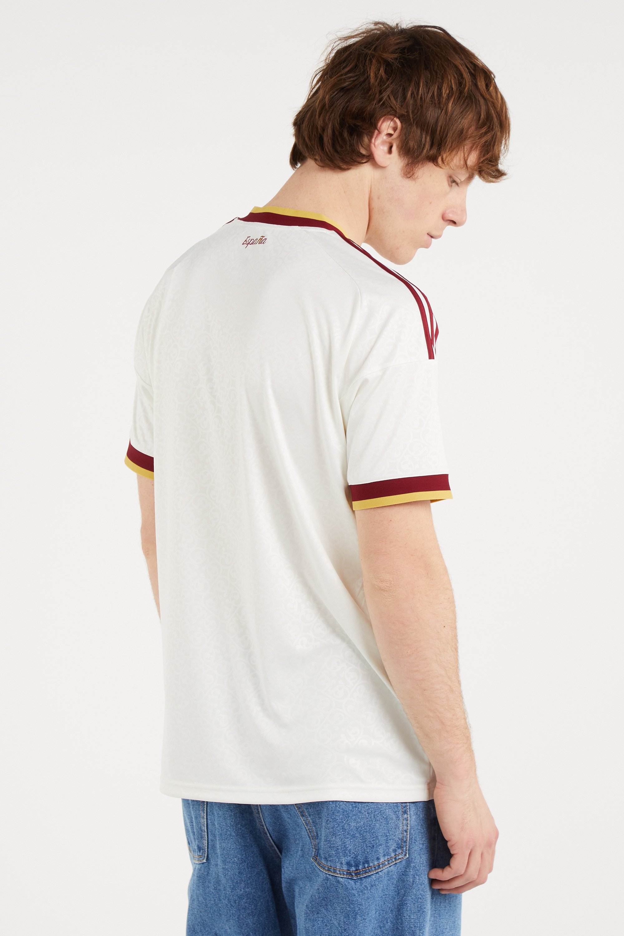 Oversized V-neck T-shirt Beige