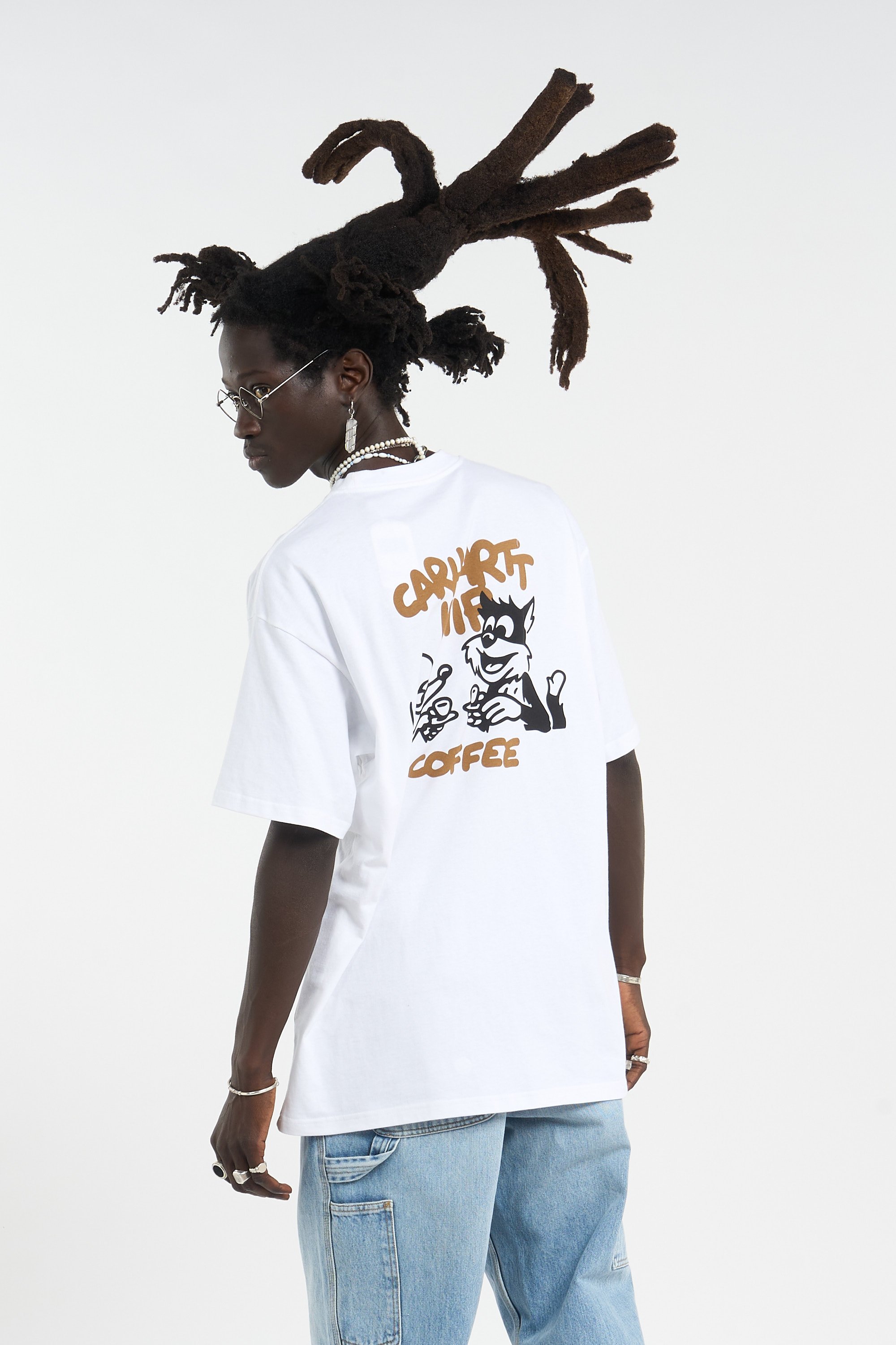 Round neck organic cotton t-shirt | White CARHARTT WIP Men