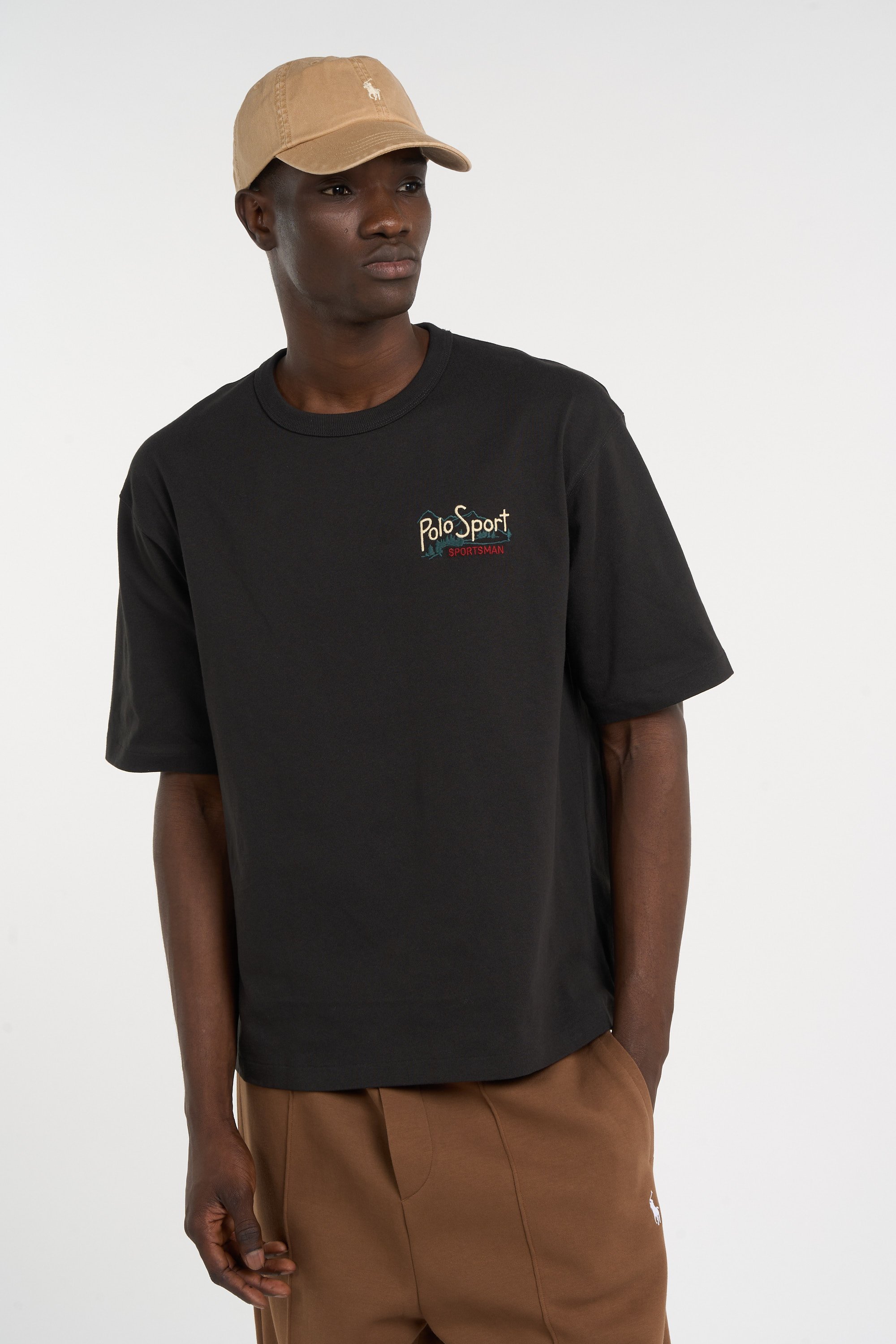 Regular-fit round-neck cotton T-shirt | Black POLO RALPH LAUREN Men