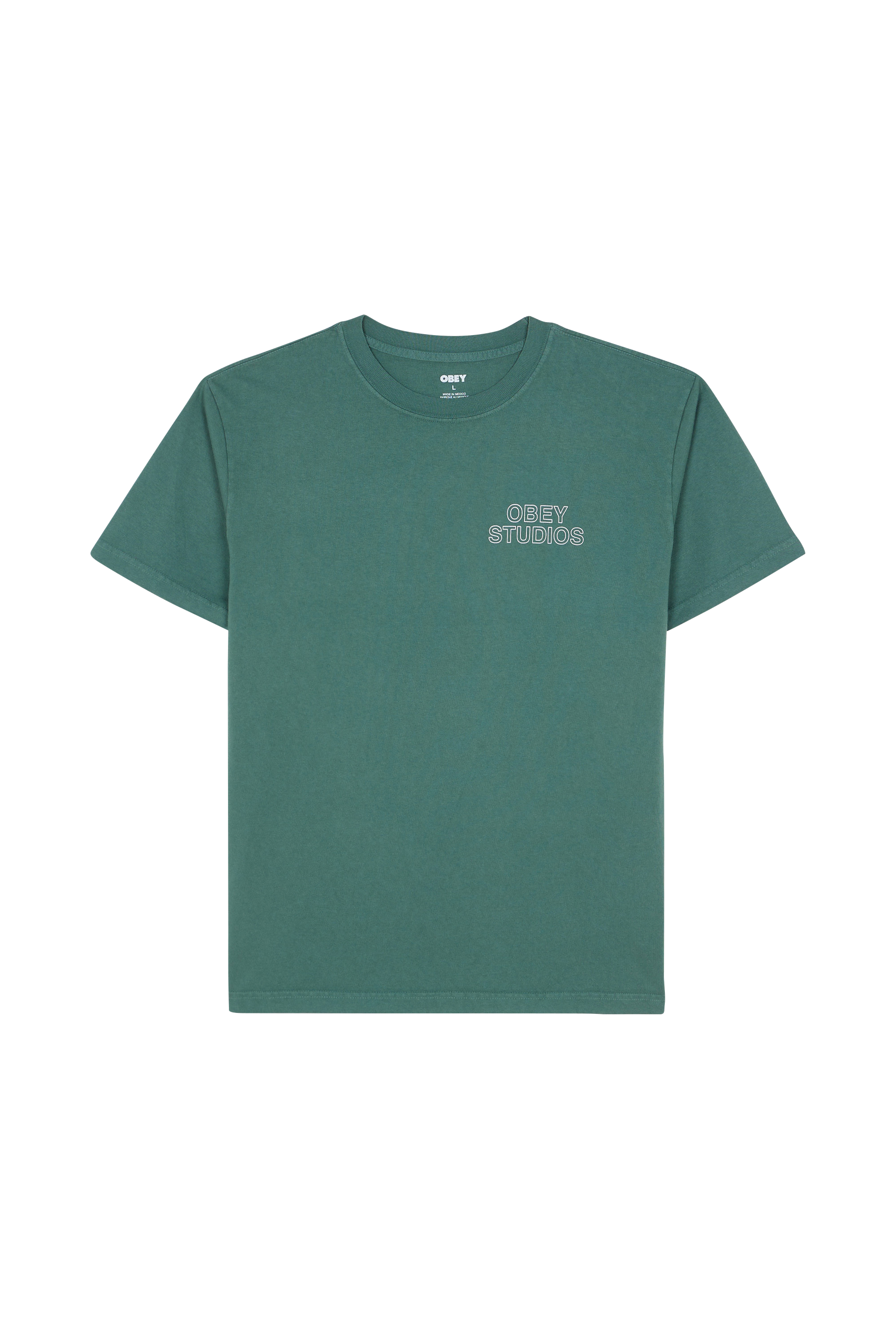 Regular-fit round-neck cotton T-shirt Green