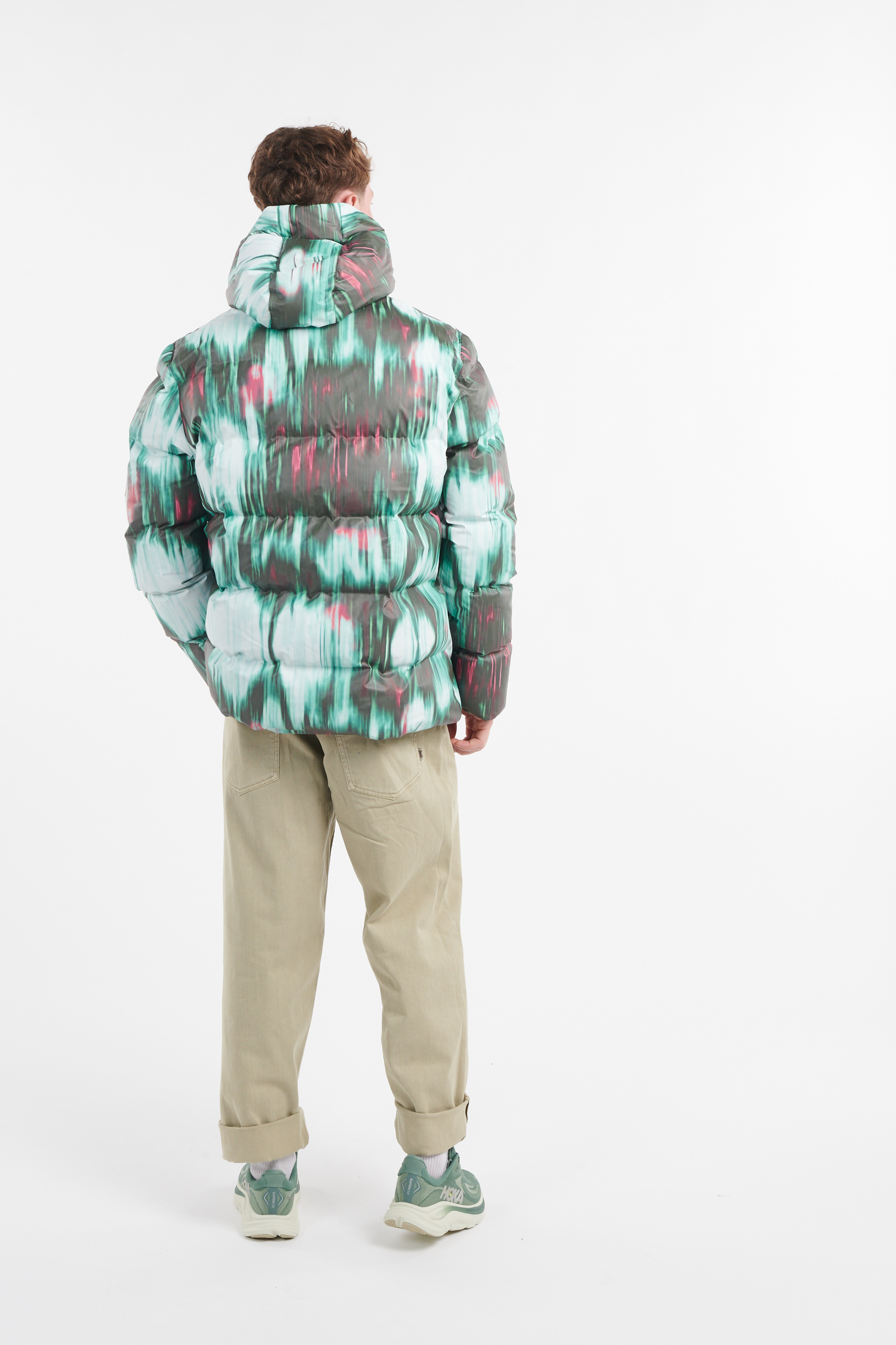 Lightweight quilted padded jacket with high neck Multicolored