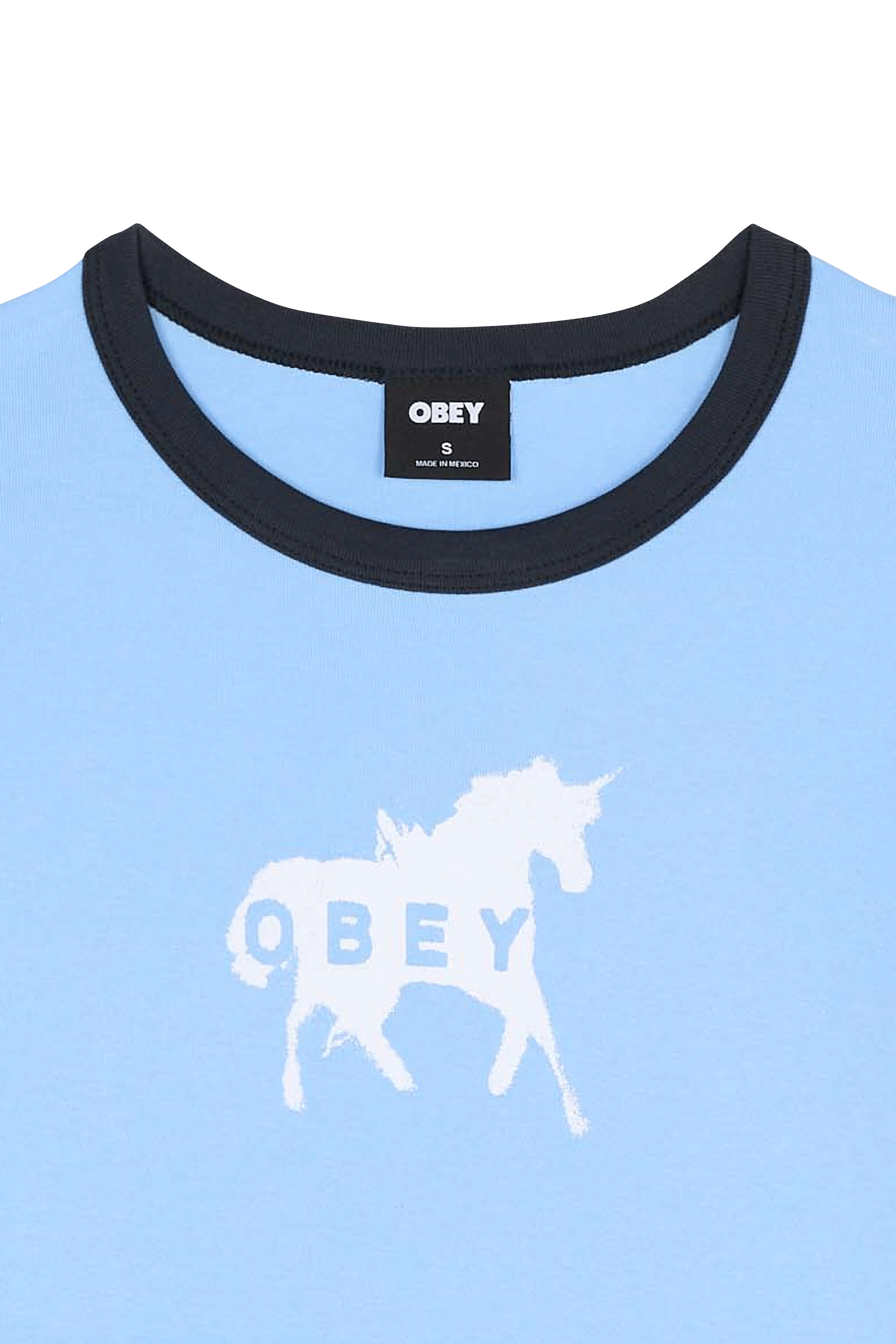 Regular-fit round-neck cotton T-shirt | Blue OBEY Women