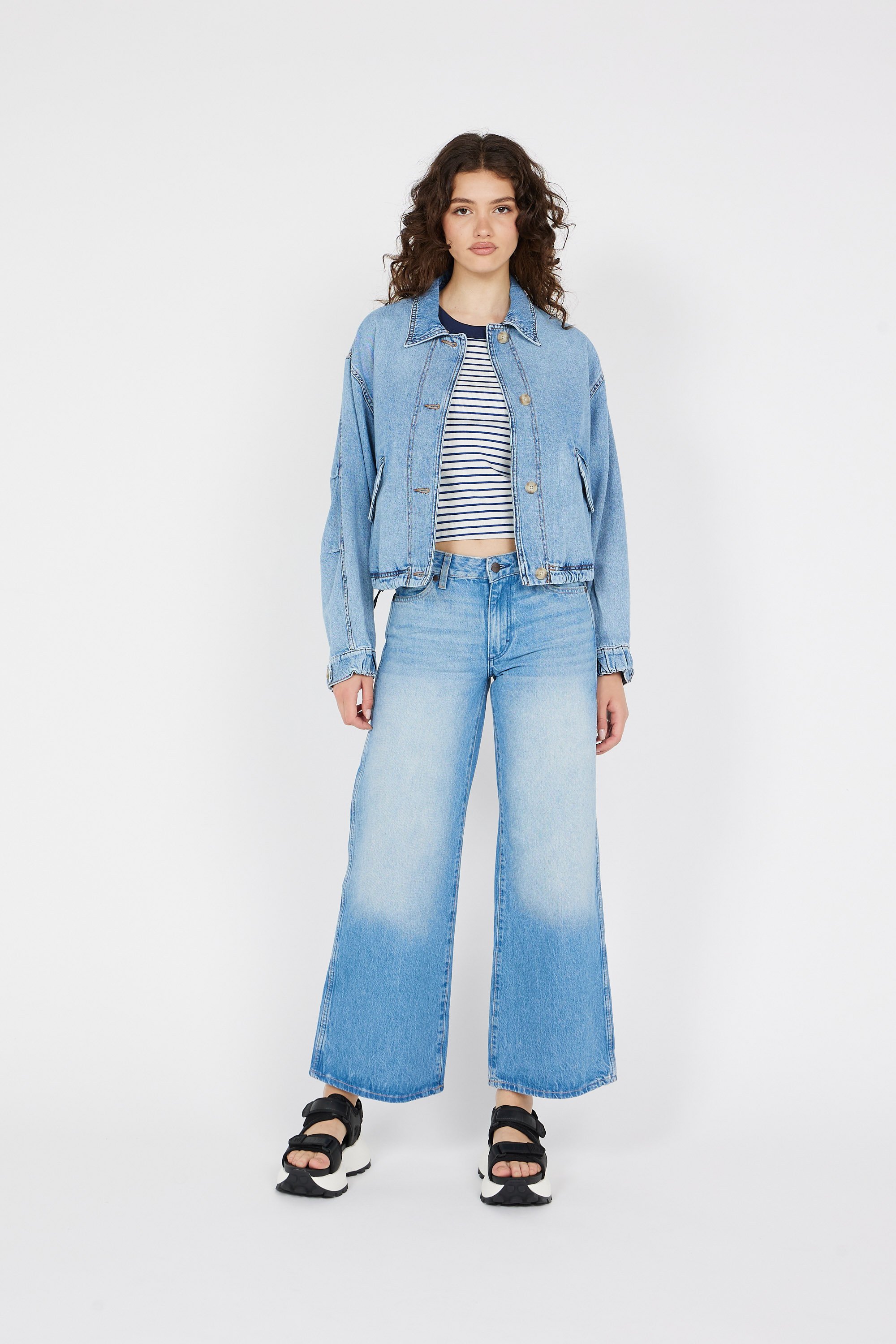 Flat furry sheepskin sandals Multicolored