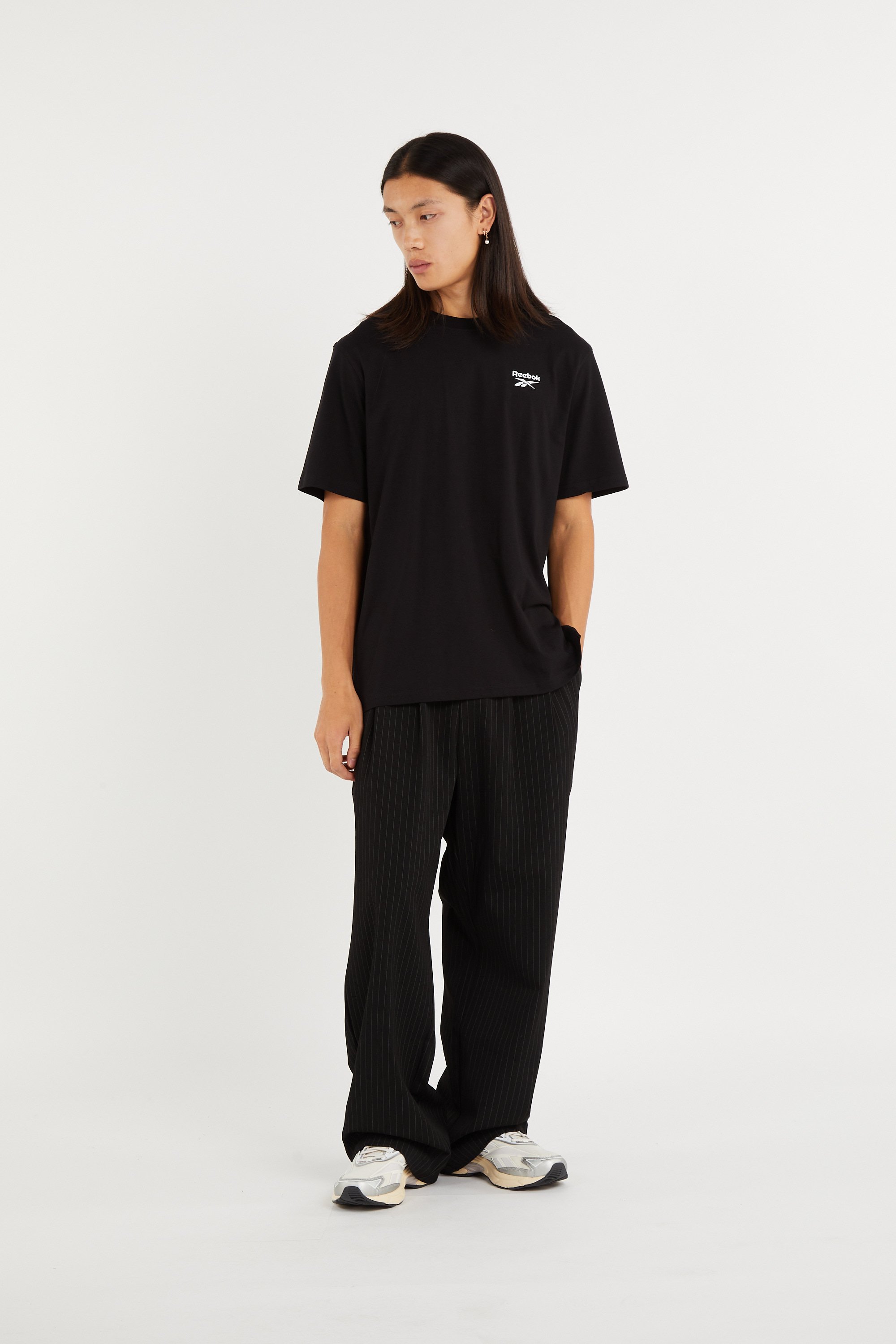 Regular-fit round-neck cotton T-shirt REEBOK Black