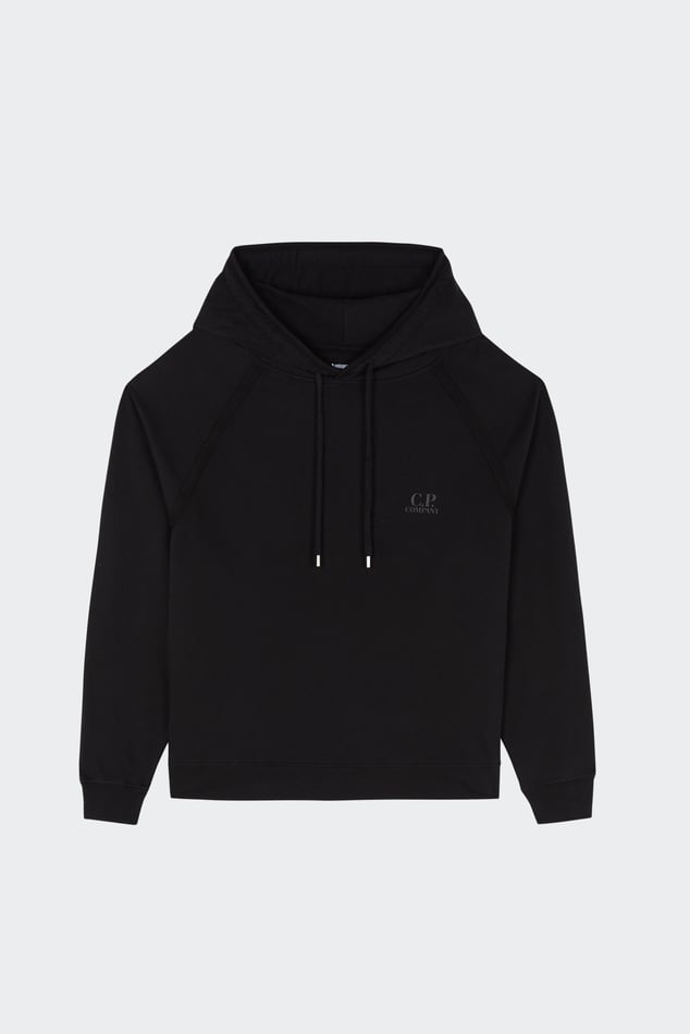 Hoodie Light Fleece Logo Hooded Sweatshirt Black C.p. Hoodie Light Fleece Logo Hooded Sweatshirt Black C.p.