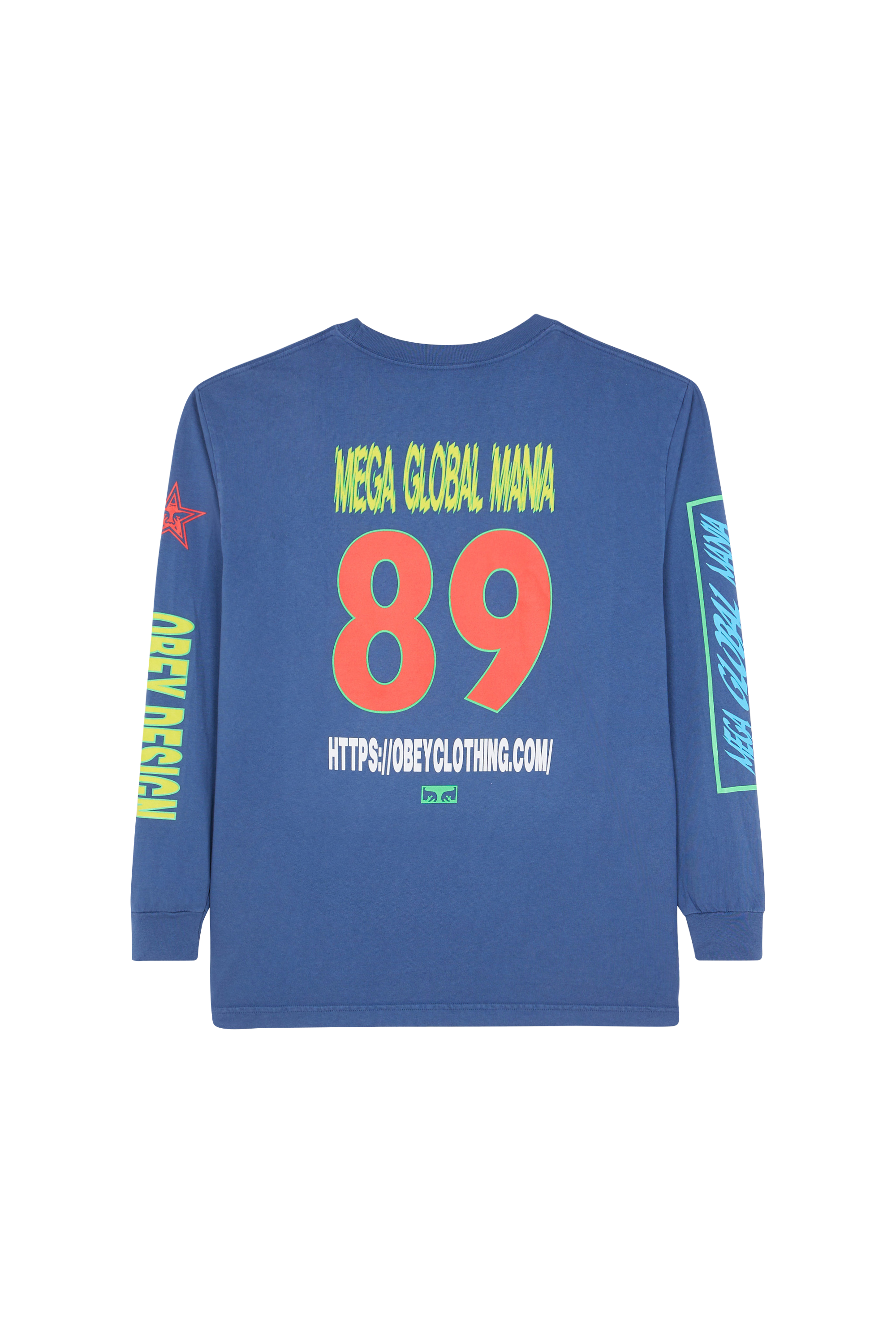 Regular-fit round-neck cotton T-shirt Blue