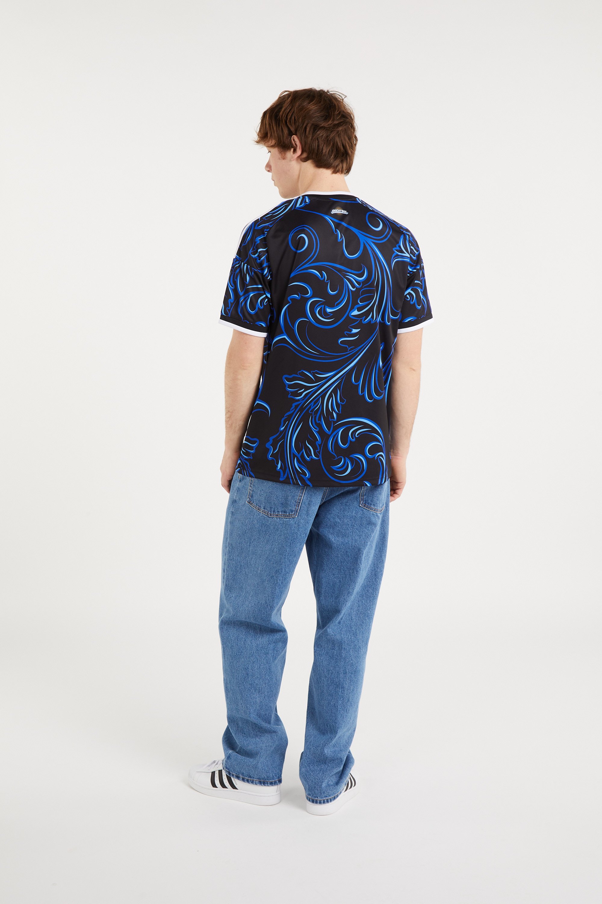 Regular-fit round-neck cotton T-shirt Black