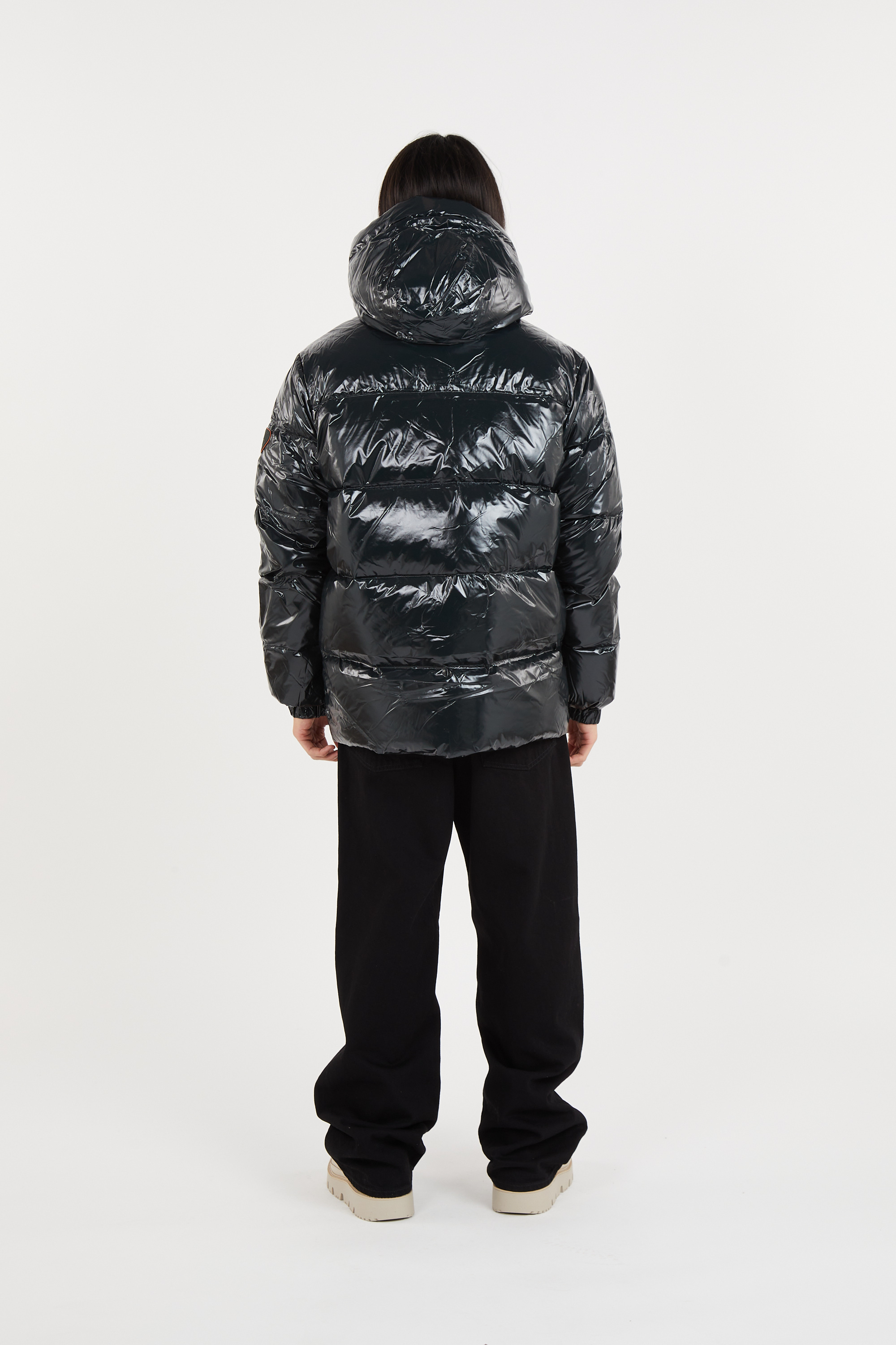 Lightweight quilted padded jacket with high neck Green