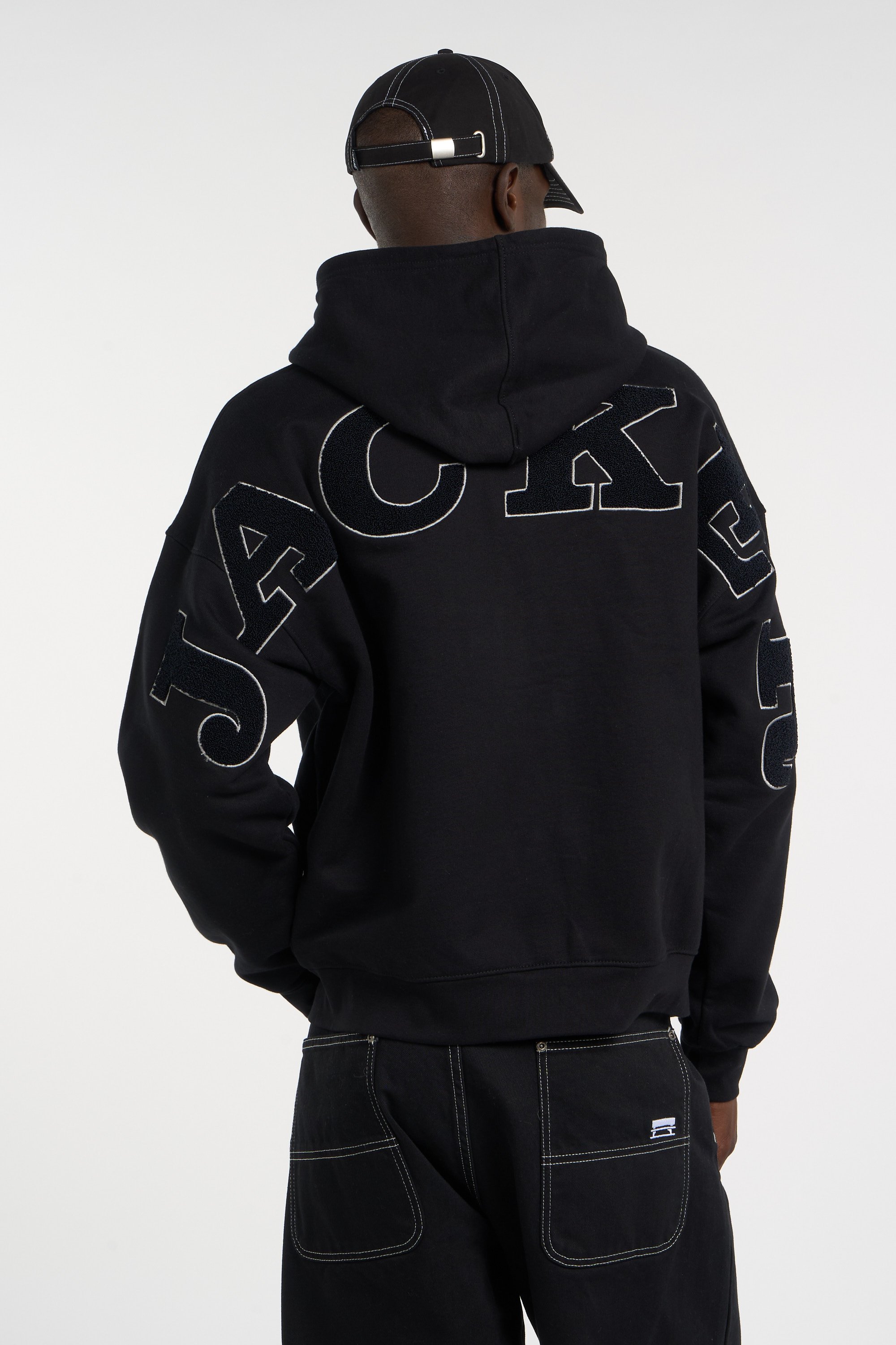 Gilet oversize col rond en coton | Noir JACKER Homme