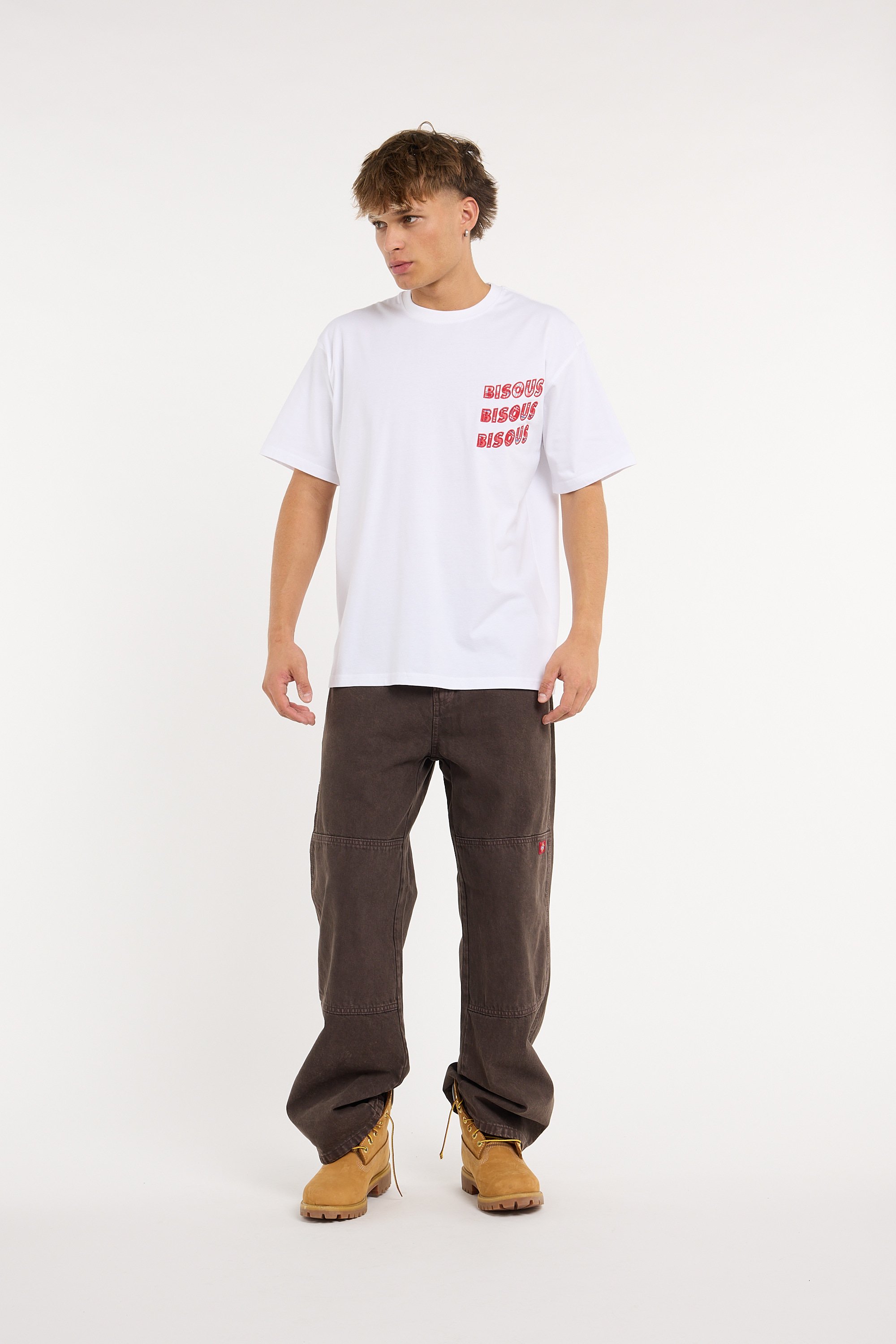 Regular-fit round-neck cotton T-shirt BISOUS SKATEBOARDS White