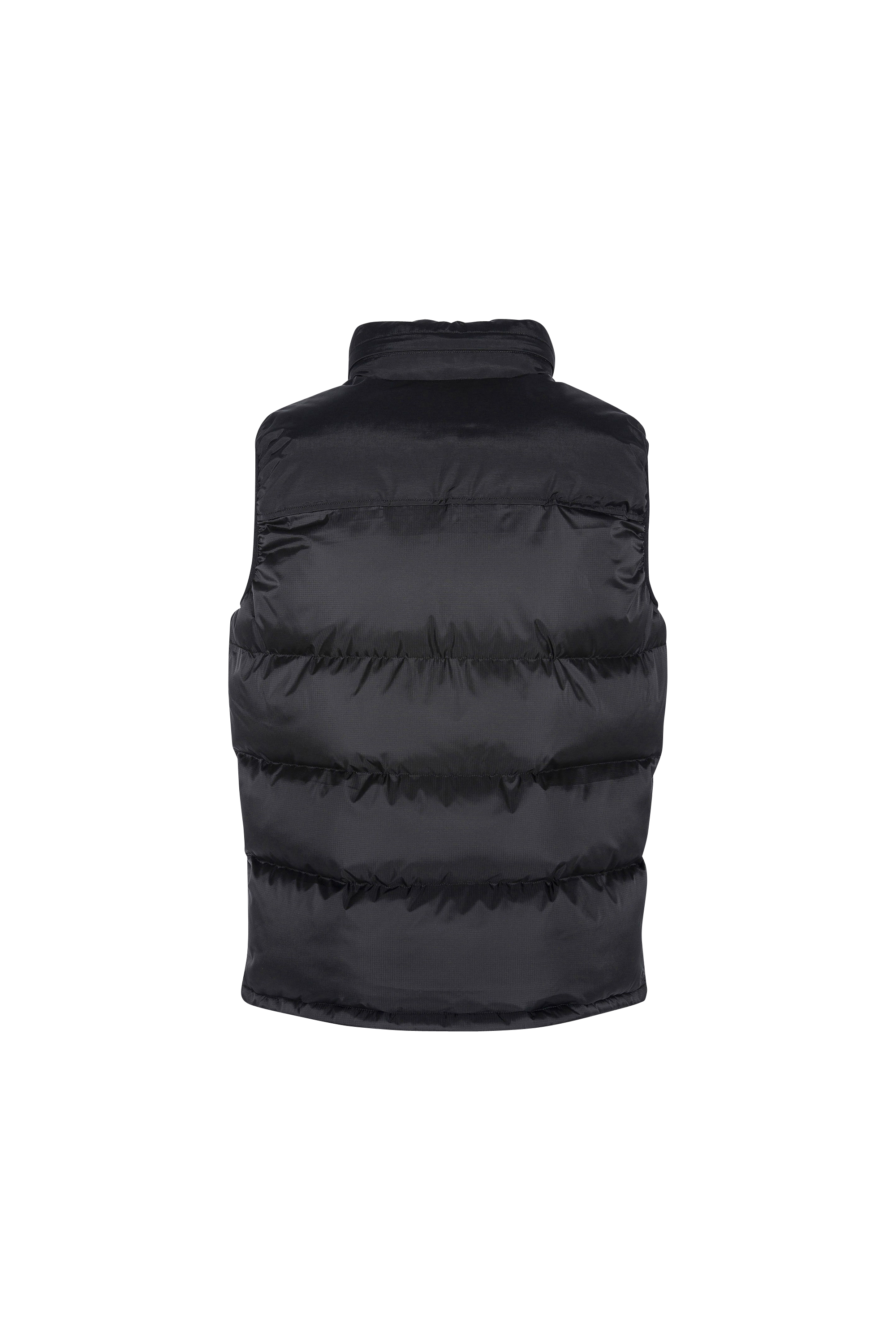 Doudoune col montant droite sans manches Noir