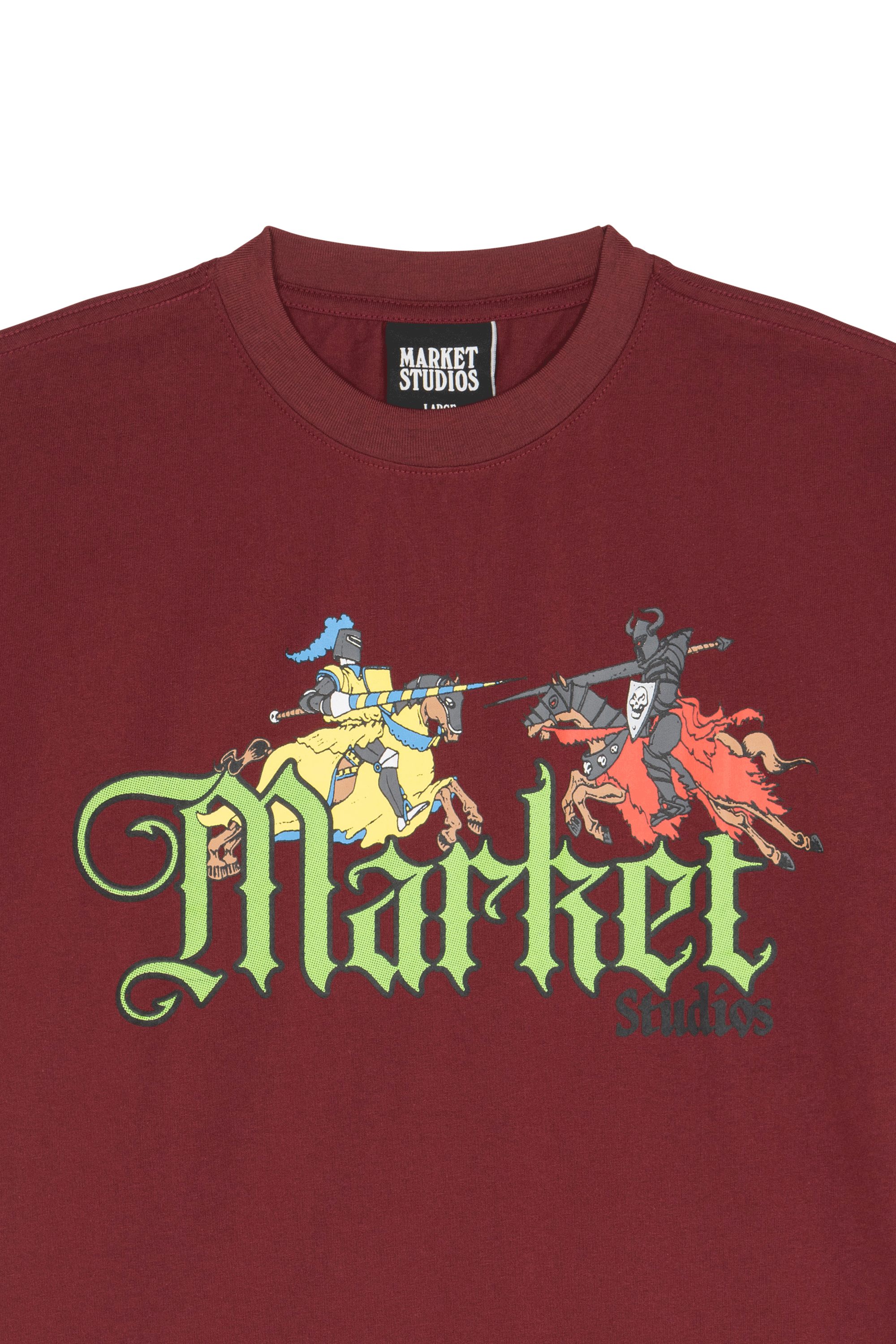 Regular-fit round-neck cotton T-shirt | Red MARKET Men