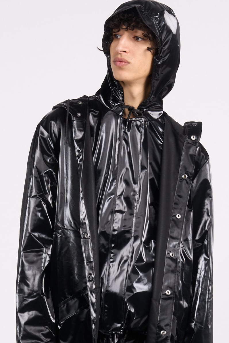 Waterproof hooded windbreaker coat | Black by RAINS Waterproof hooded windbreaker coat Black