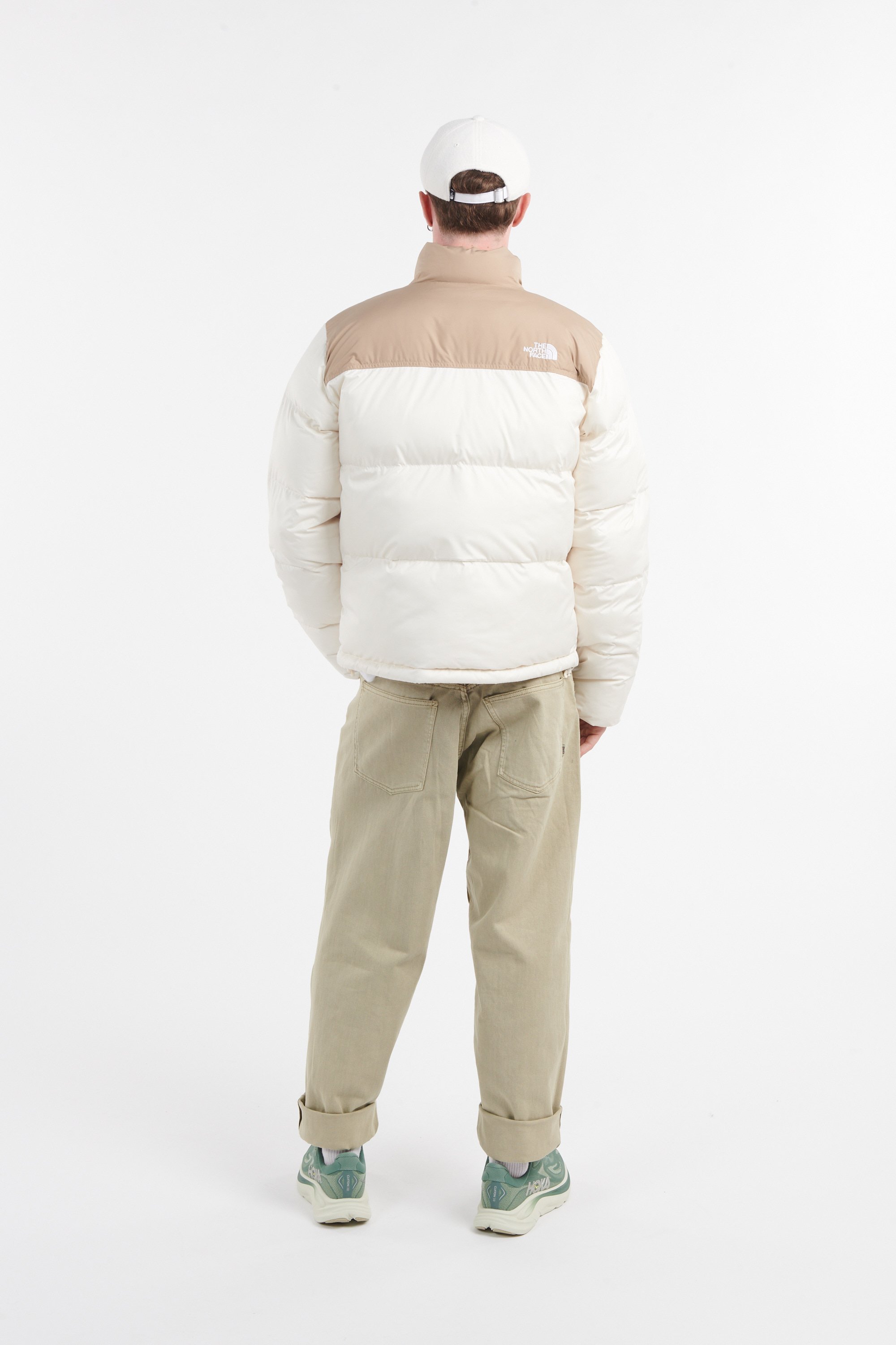 Lightweight quilted padded jacket with high neck Beige