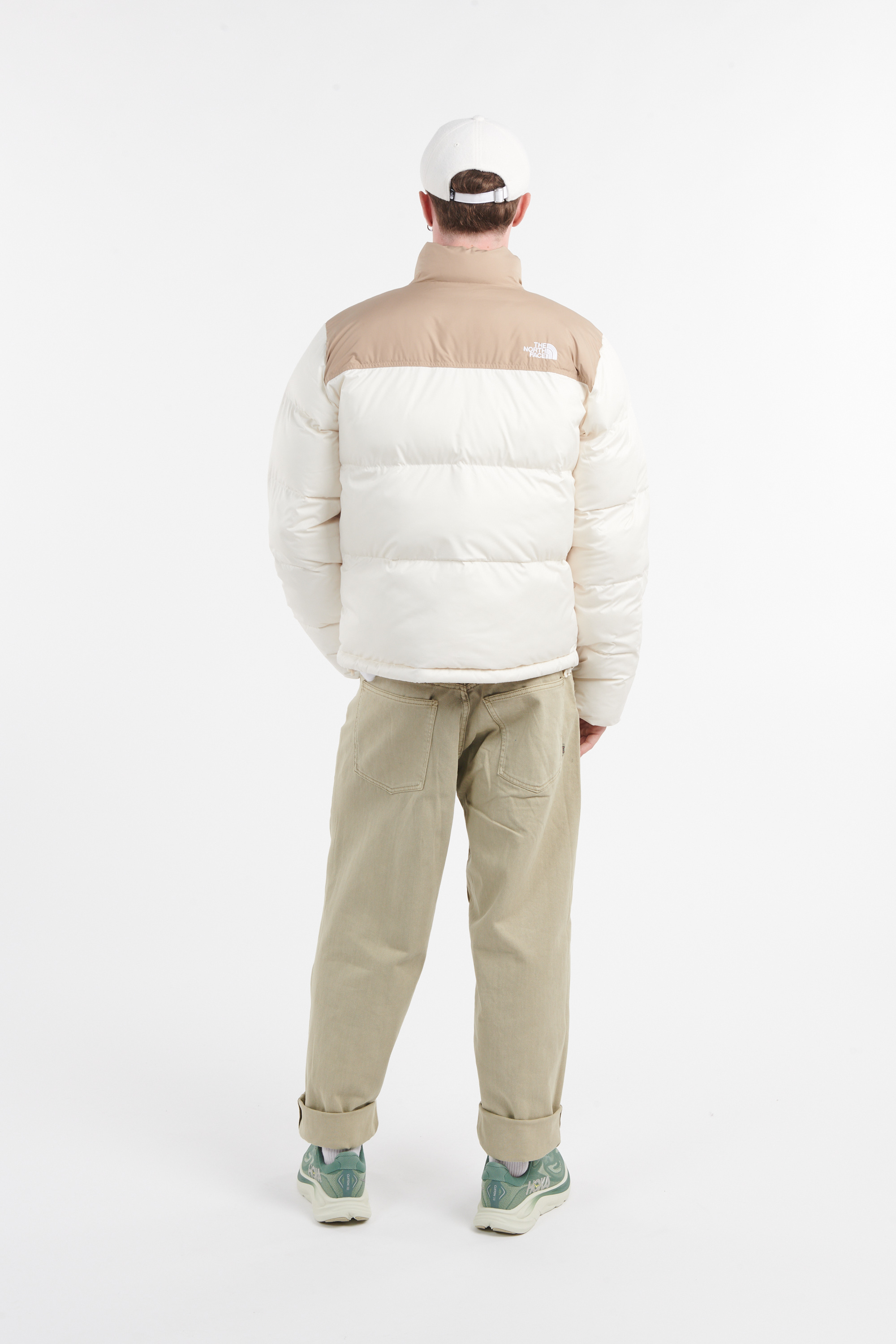 Lightweight quilted padded jacket with high neck Beige