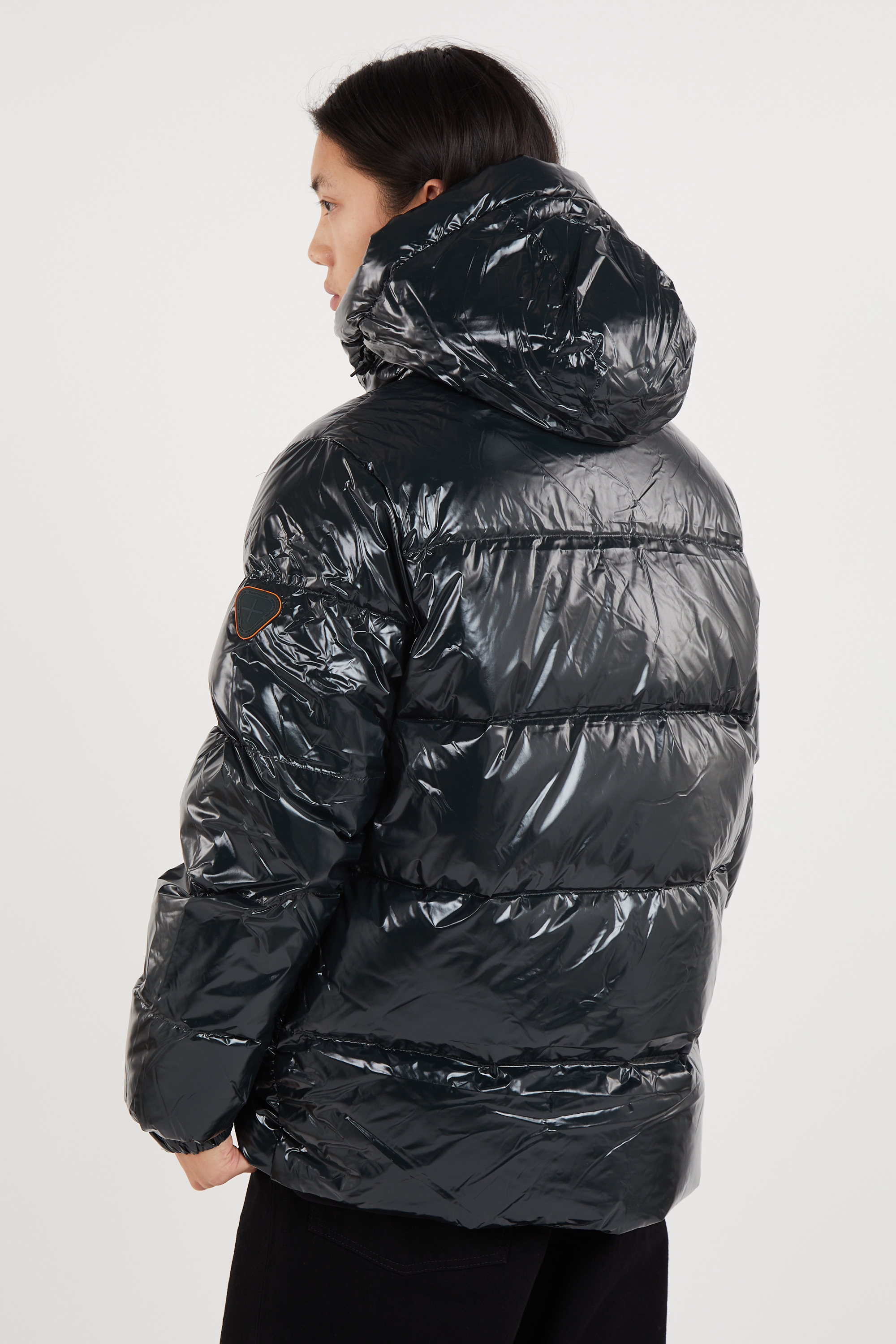 Lightweight quilted padded jacket with high neck Green