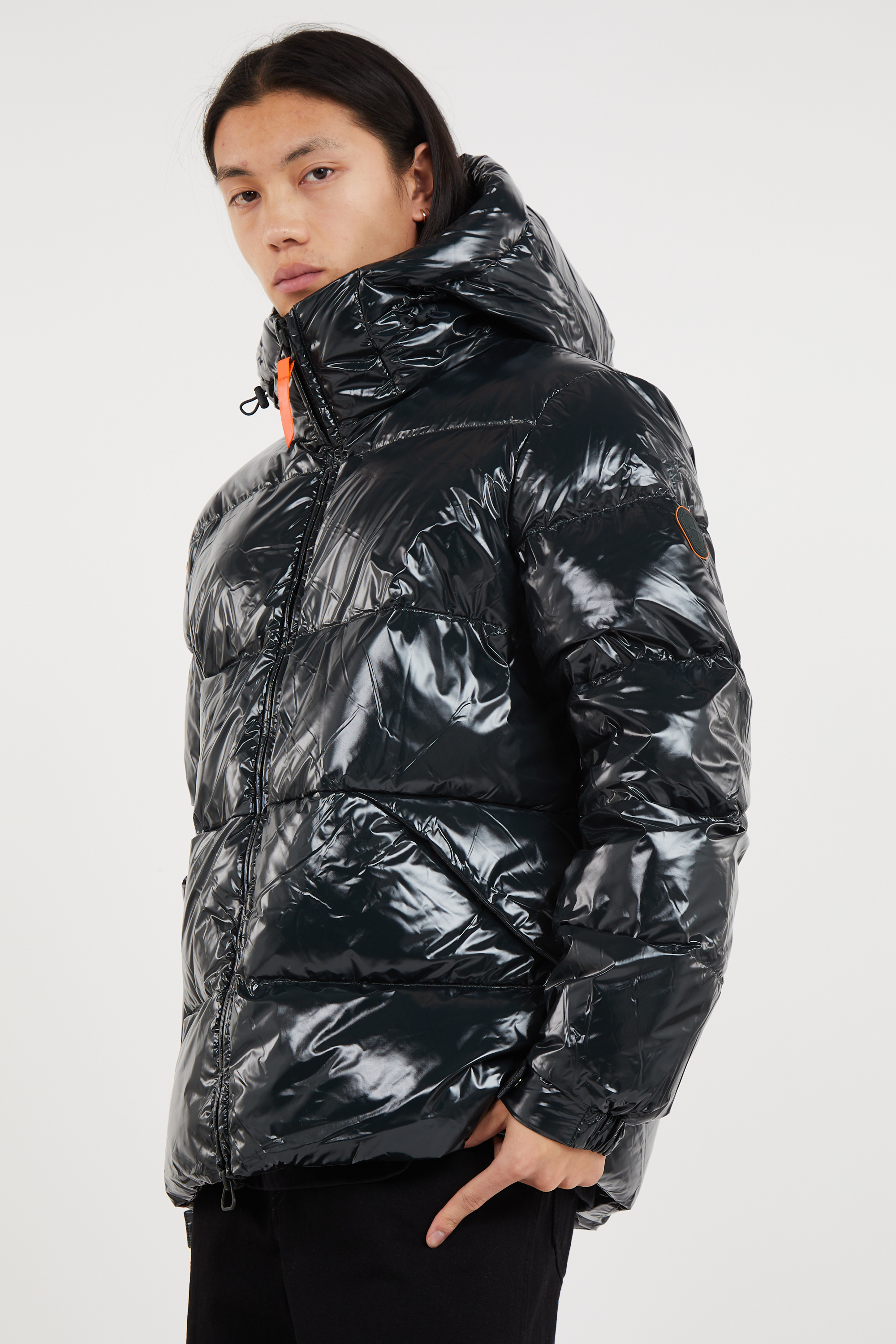 Lightweight quilted padded jacket with high neck Green