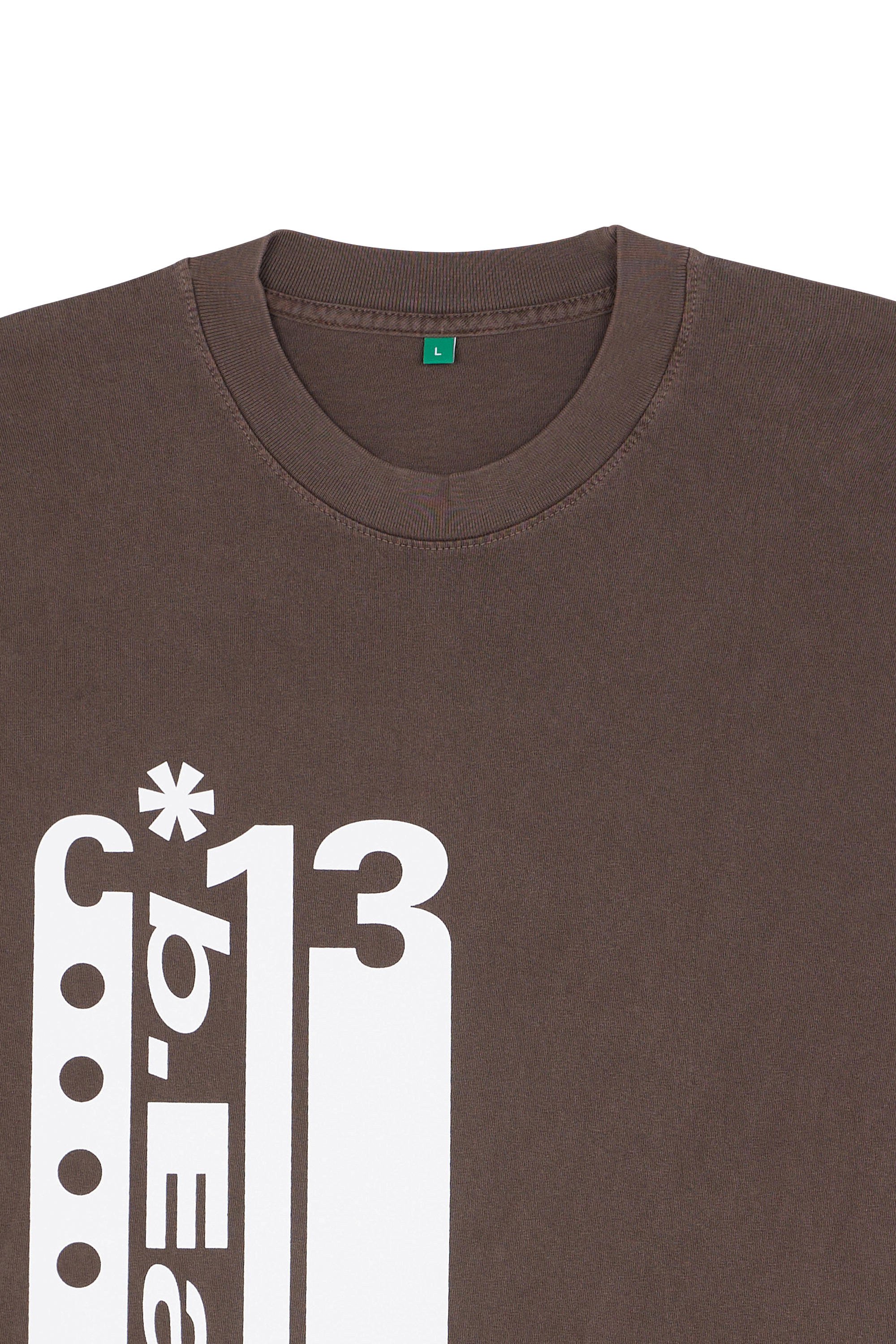 Regular-fit round-neck cotton T-shirt Brown