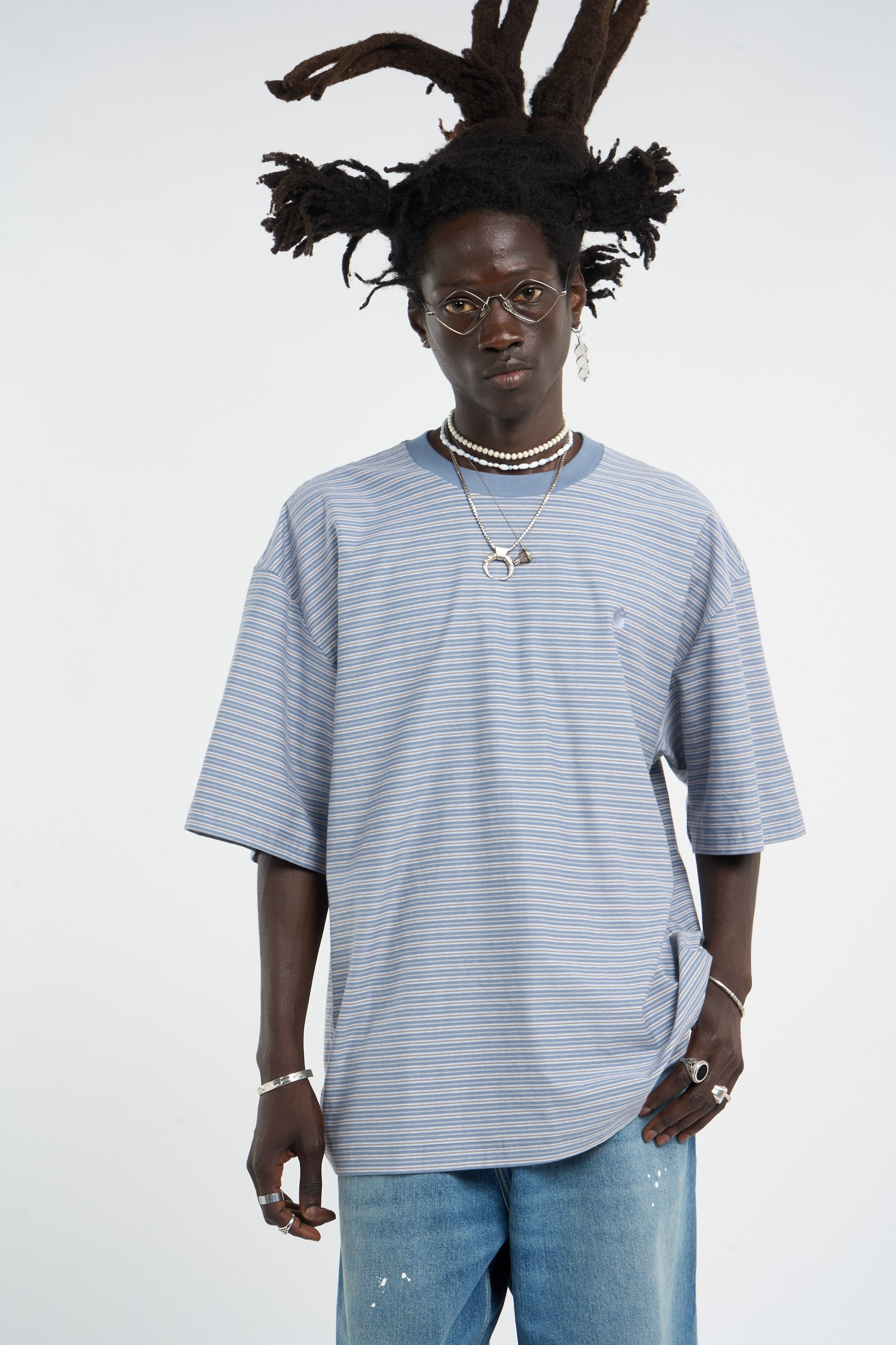 Regular-fit round-neck cotton T-shirt | Blue CARHARTT WIP Men