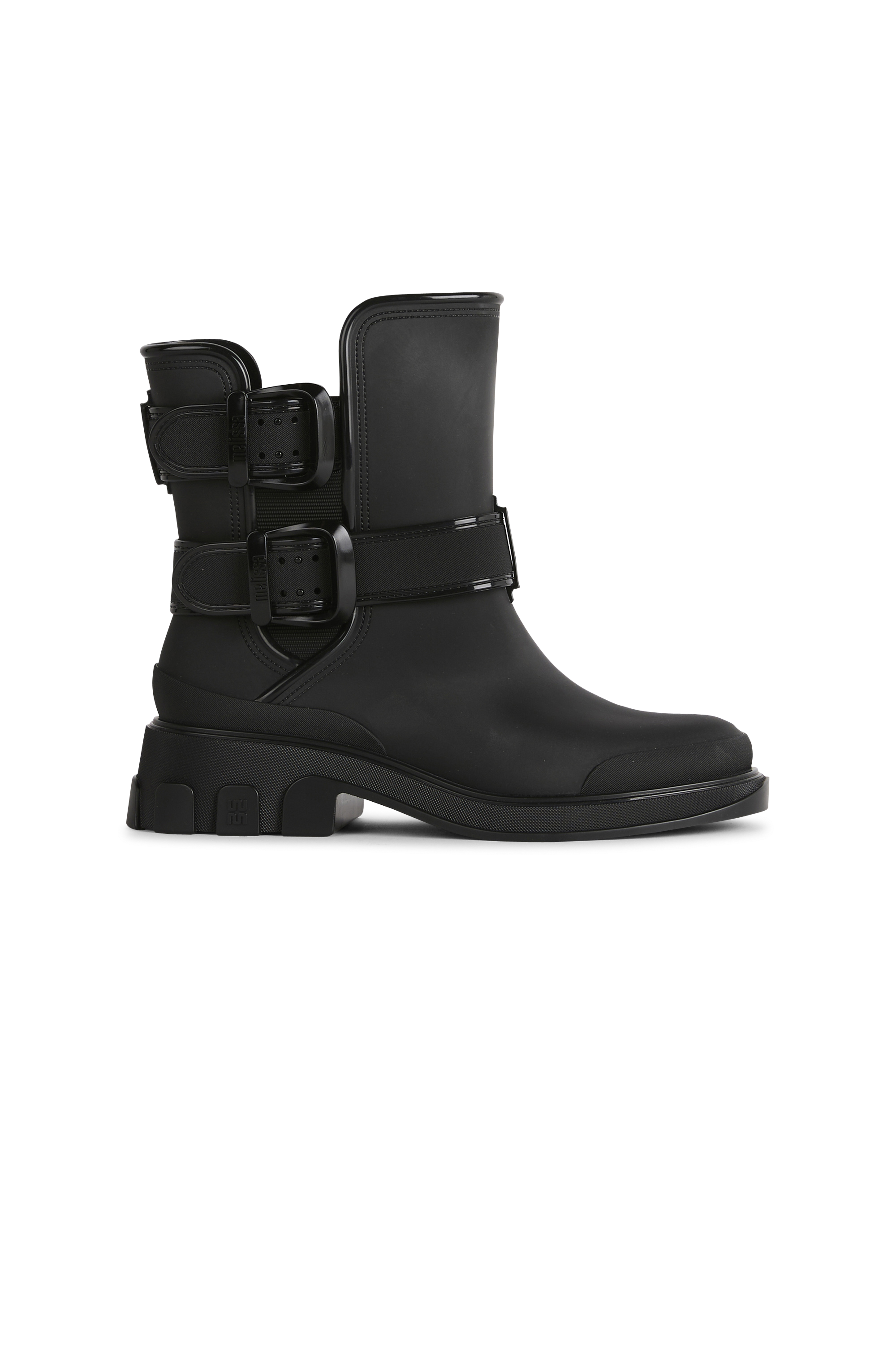 Heeled leather mid-calf boots Black