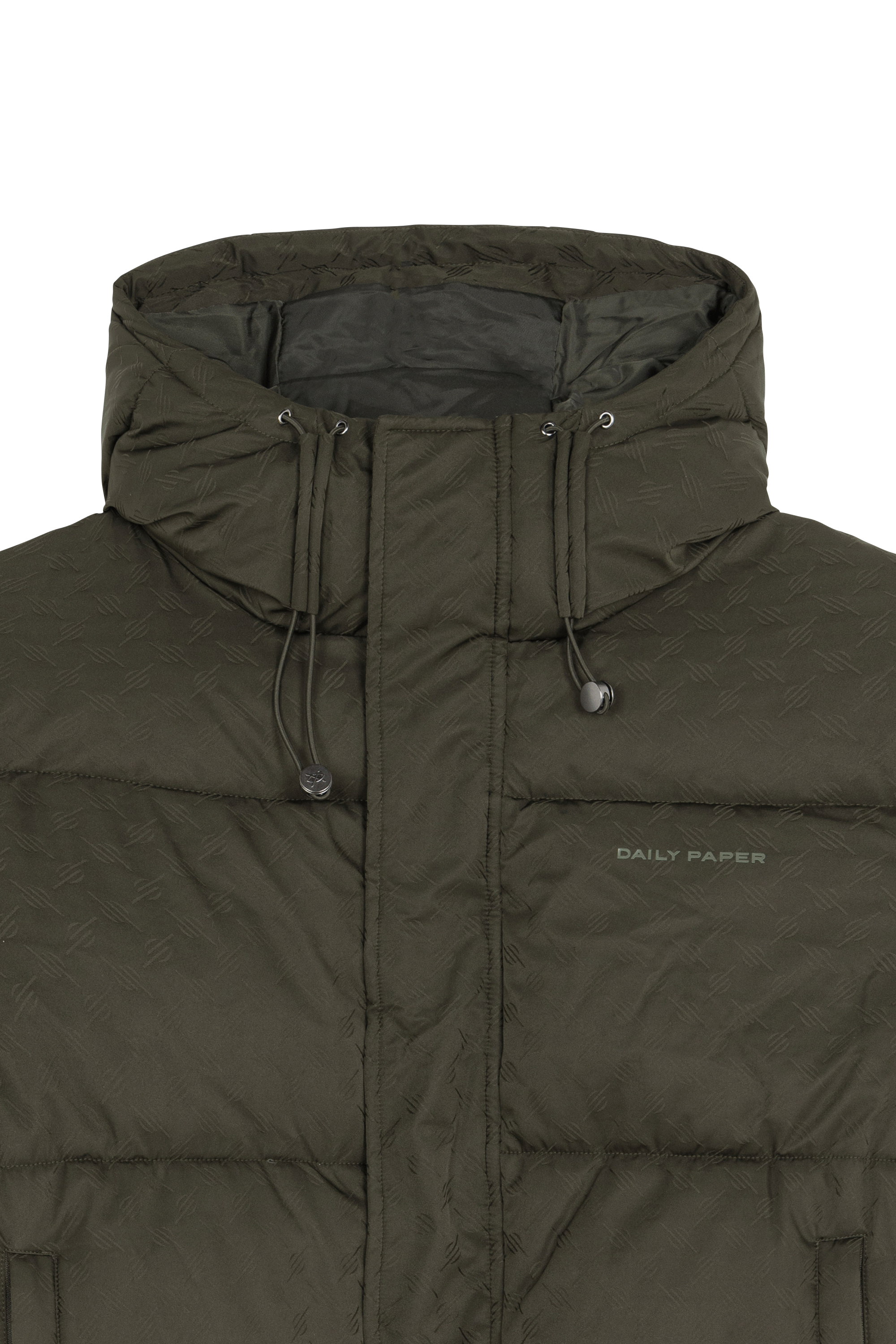Lightweight quilted padded jacket with high neck Green
