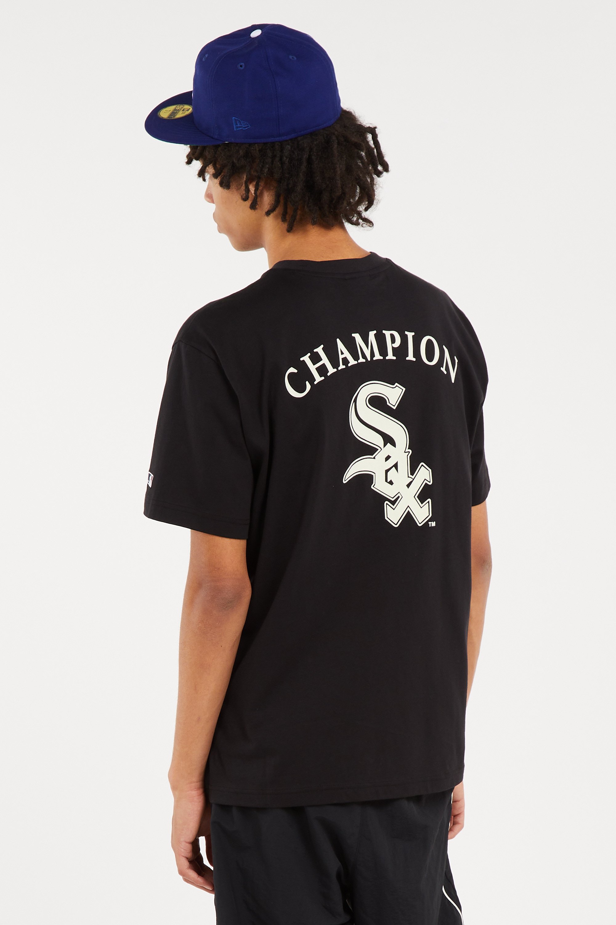 Regular-fit round-neck cotton T-shirt | Black CHAMPION Men