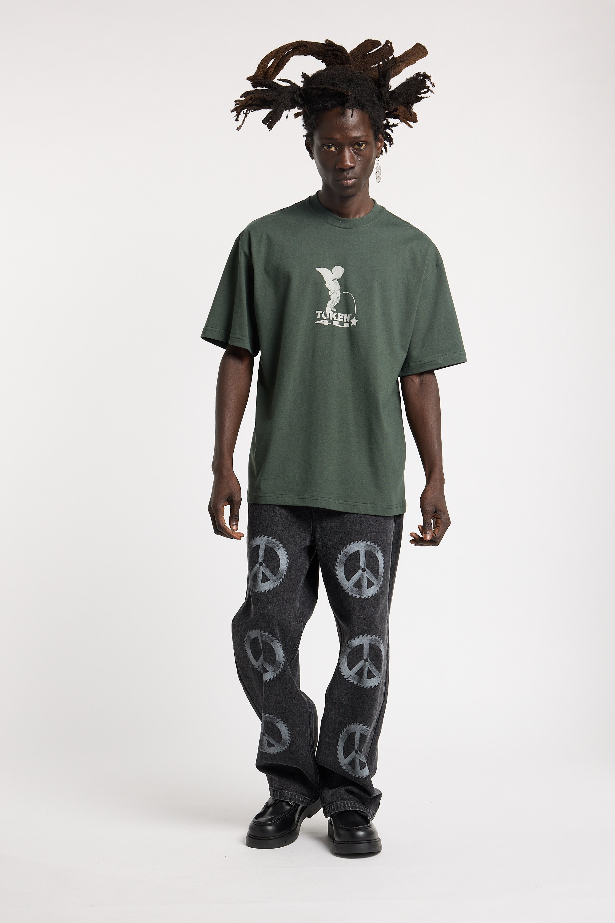Regular-fit round-neck cotton T-shirt TOKEN 4U Green