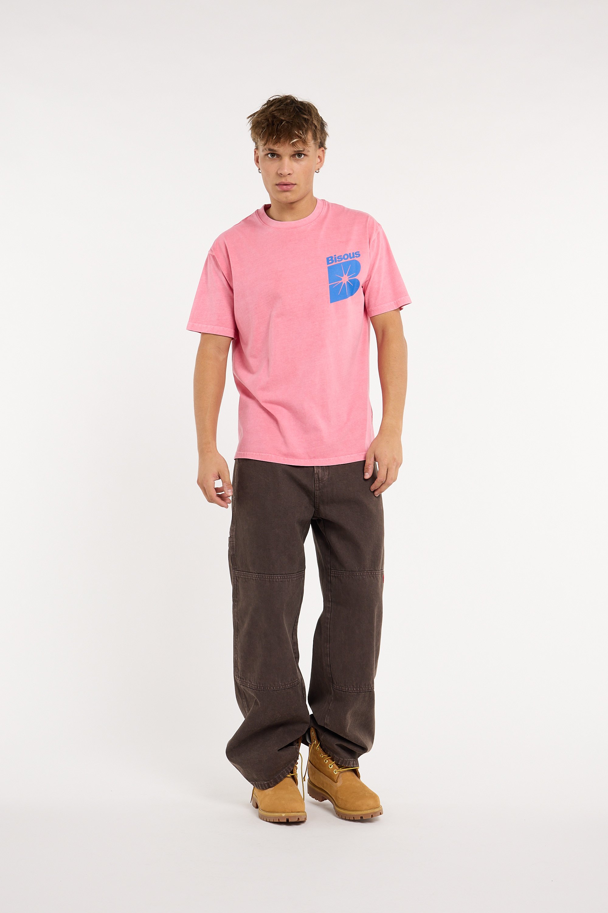 Regular-fit round-neck cotton T-shirt BISOUS SKATEBOARDS Pink