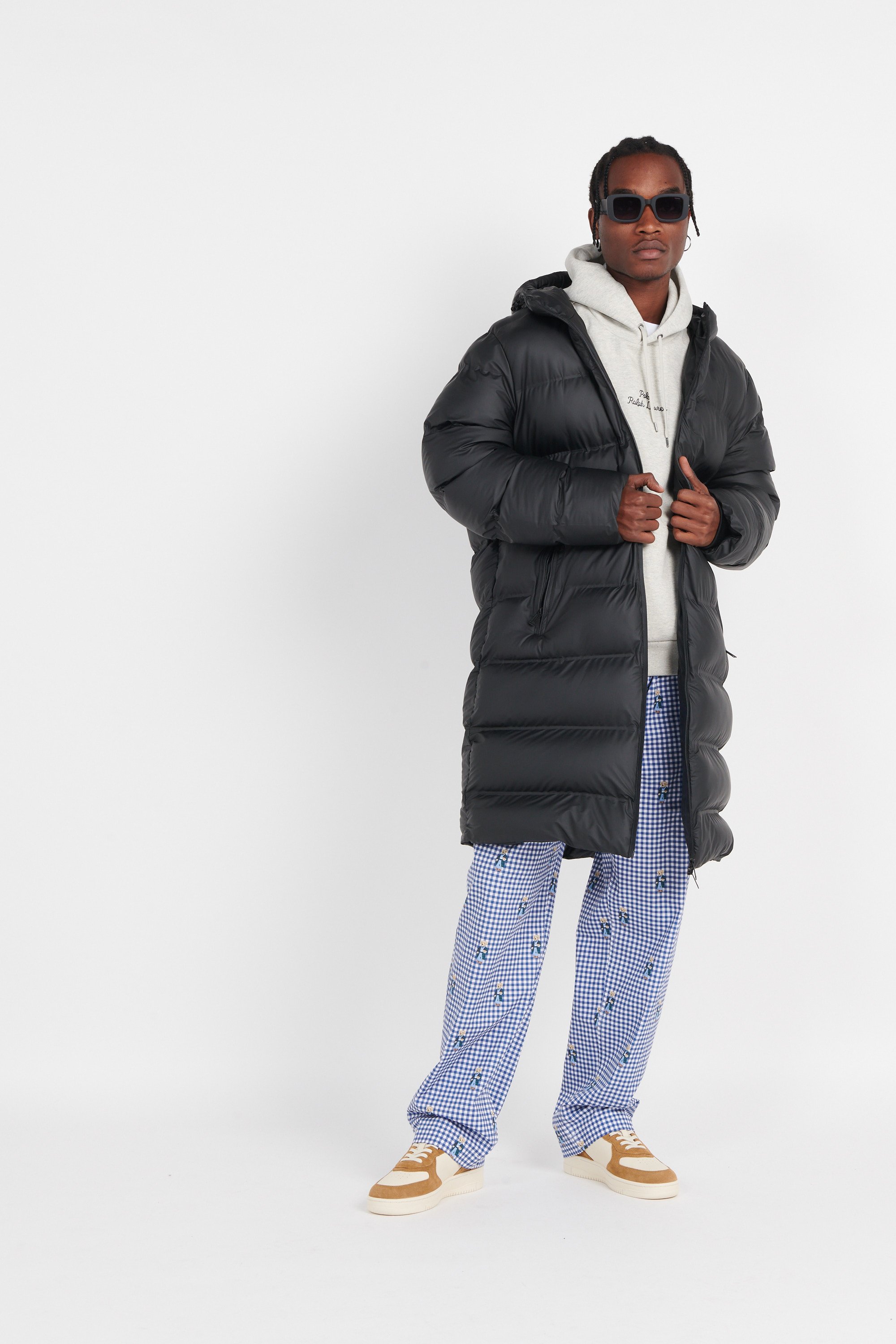 Lightweight quilted padded jacket with high neck Black