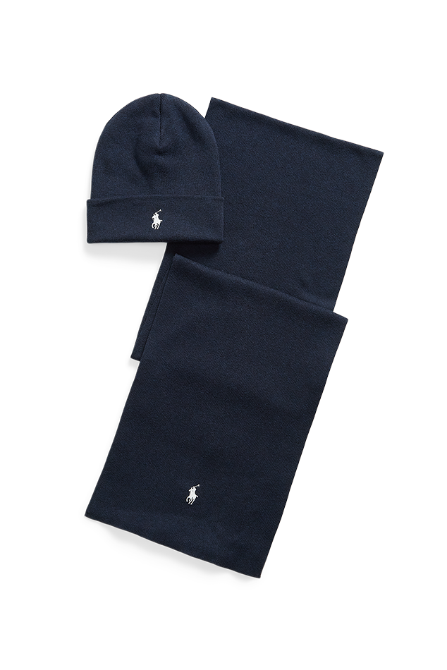Coffret écharpe et bonnet POLO RALPH LAUREN Bleu