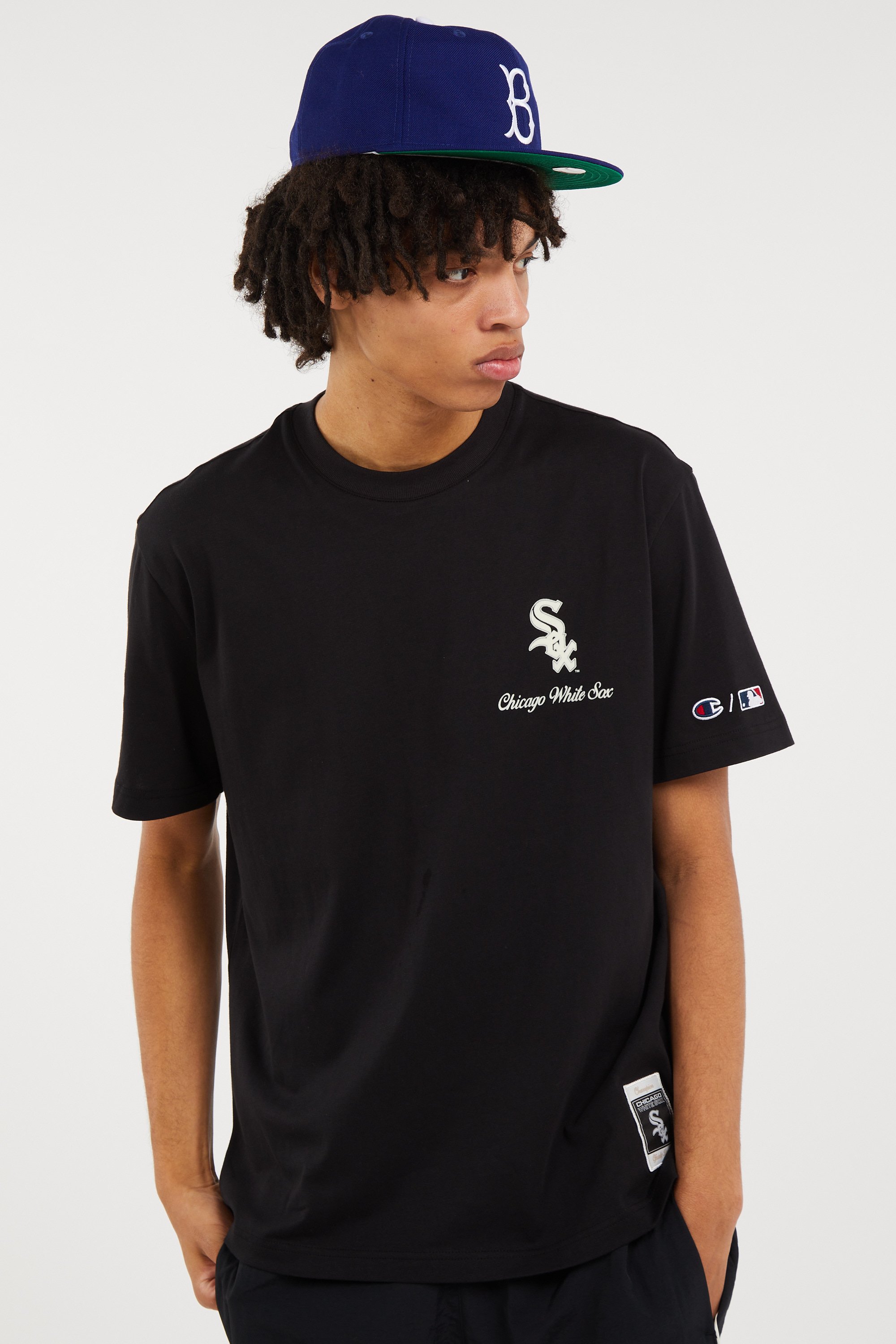 Regular-fit round-neck cotton T-shirt | Black CHAMPION Men