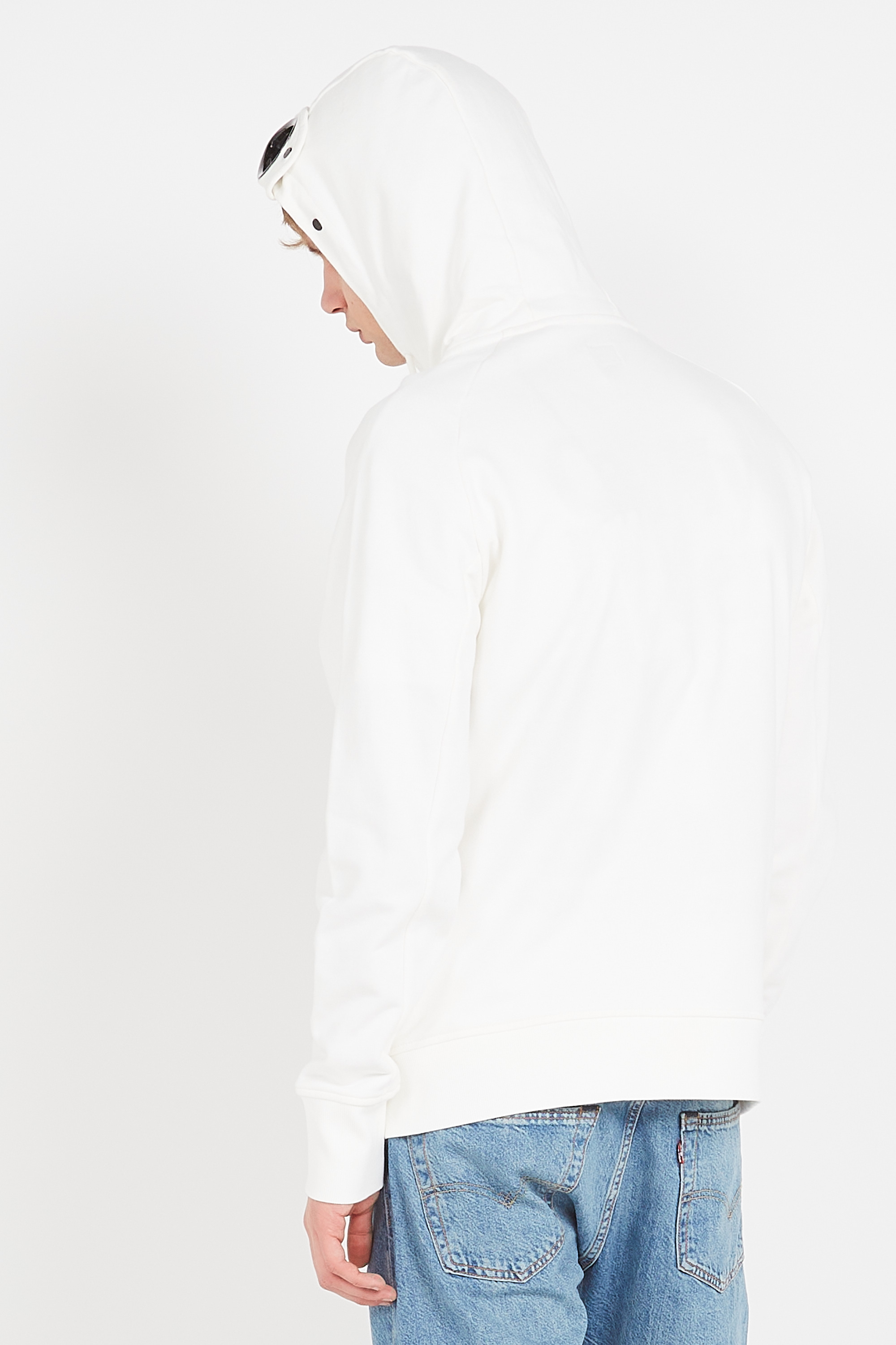 zip-up hoodie White