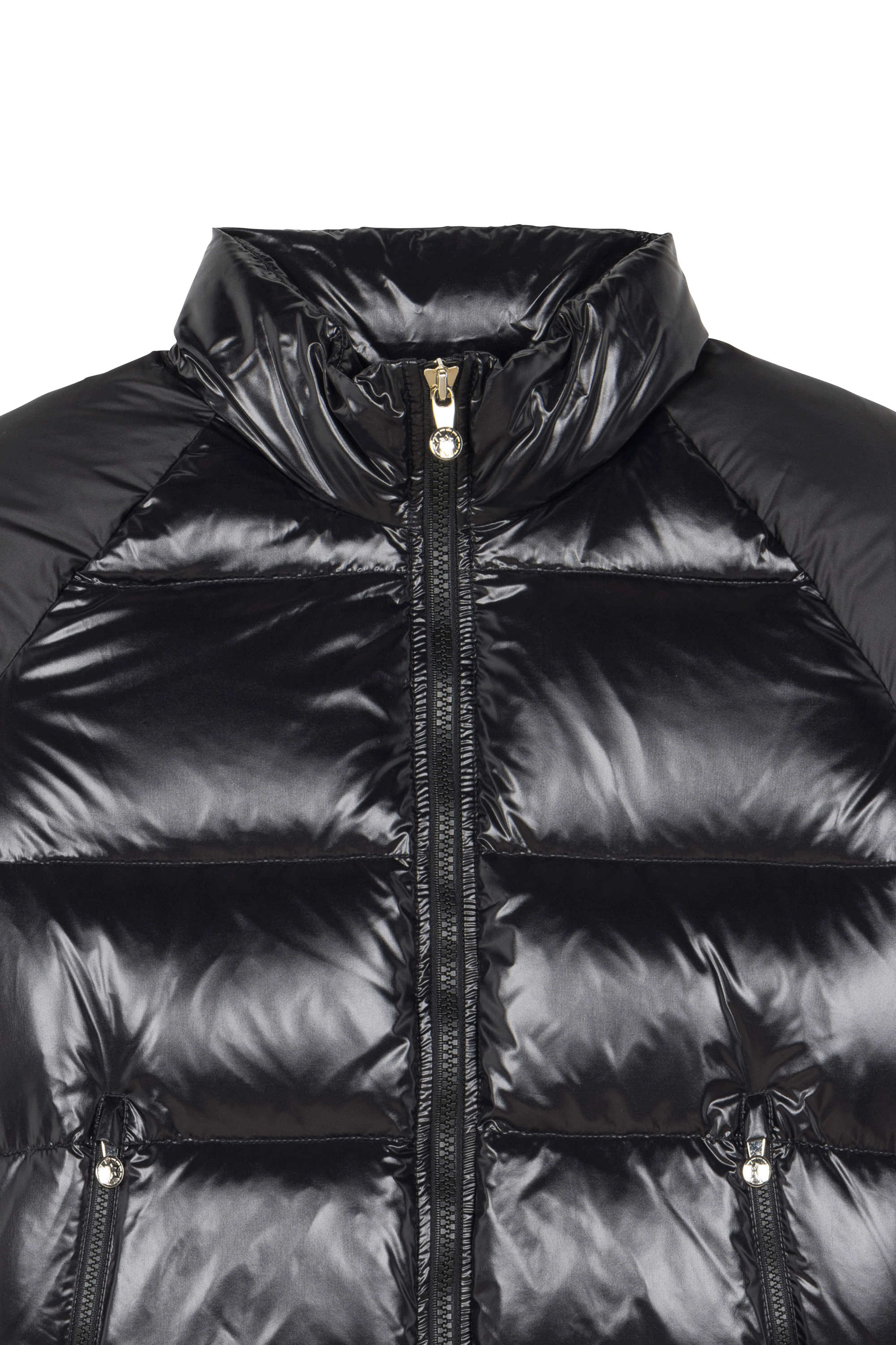 Lightweight quilted padded jacket with high neck Black
