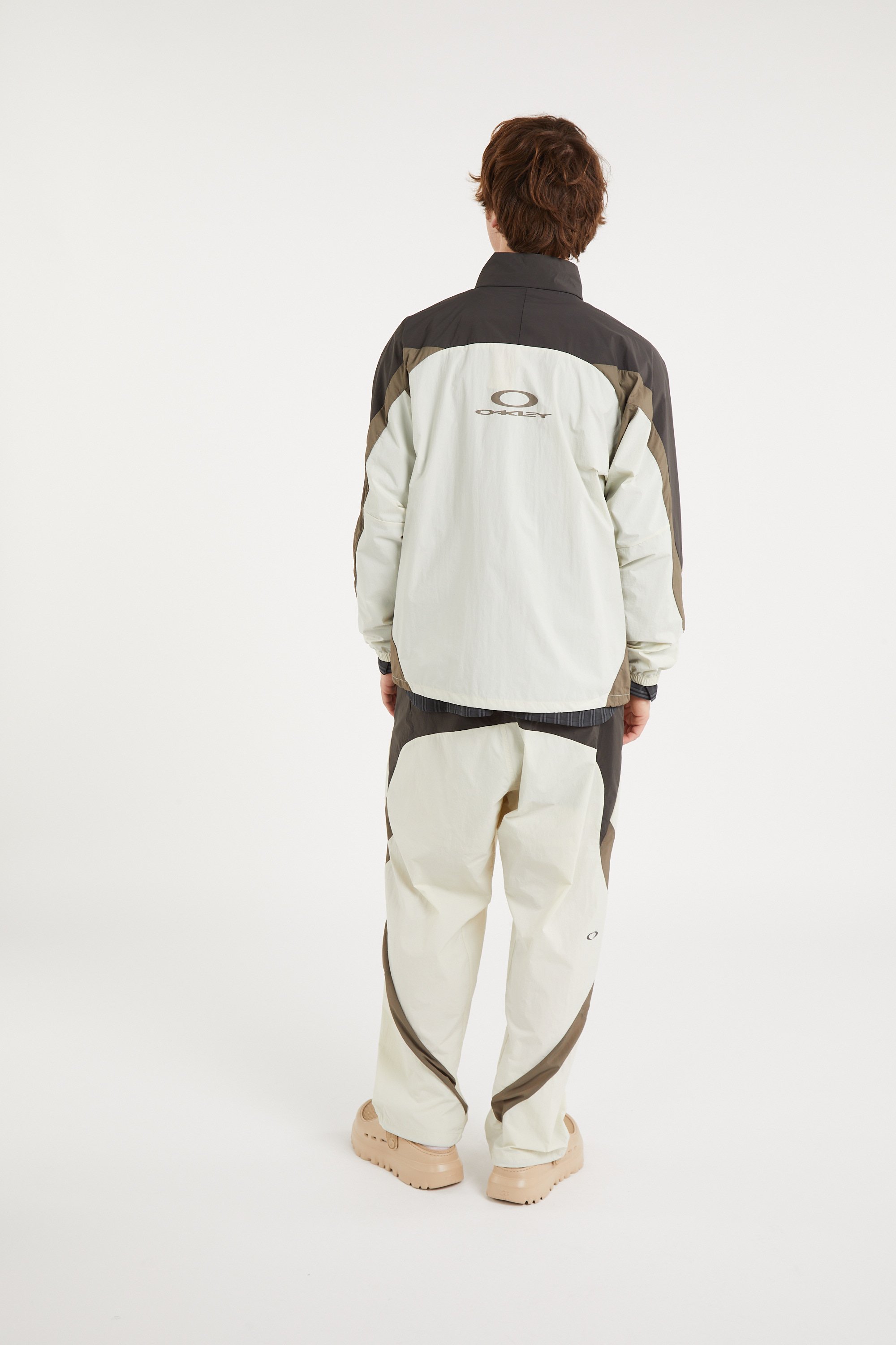 Oversized high-neck jacket Beige