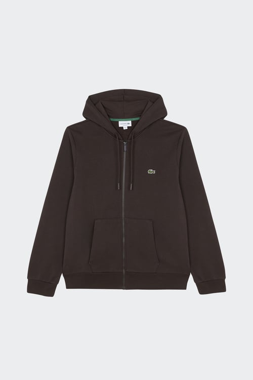 LACOSTE Hoodie zippé Marron