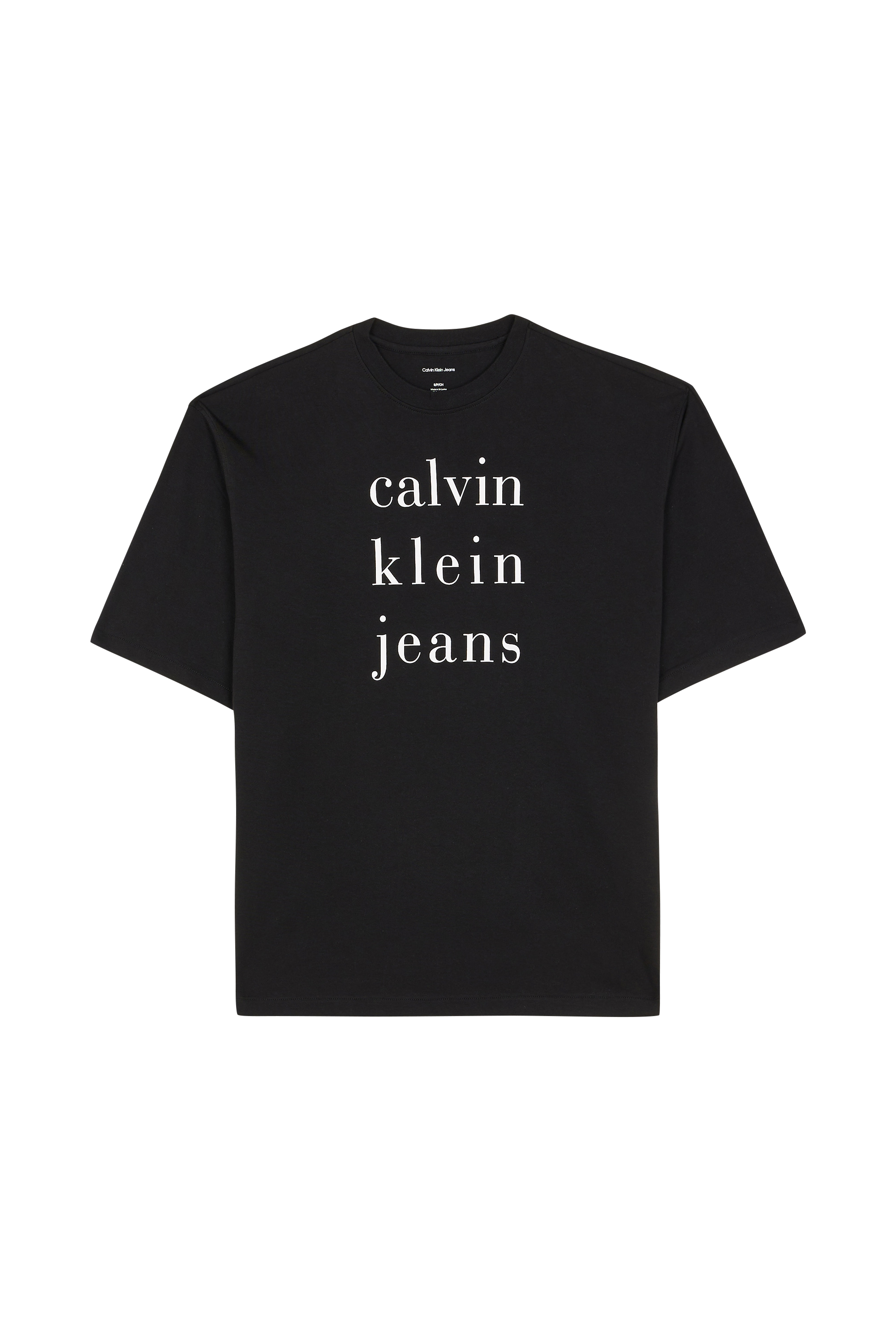 Regular-fit round-neck cotton T-shirt Black