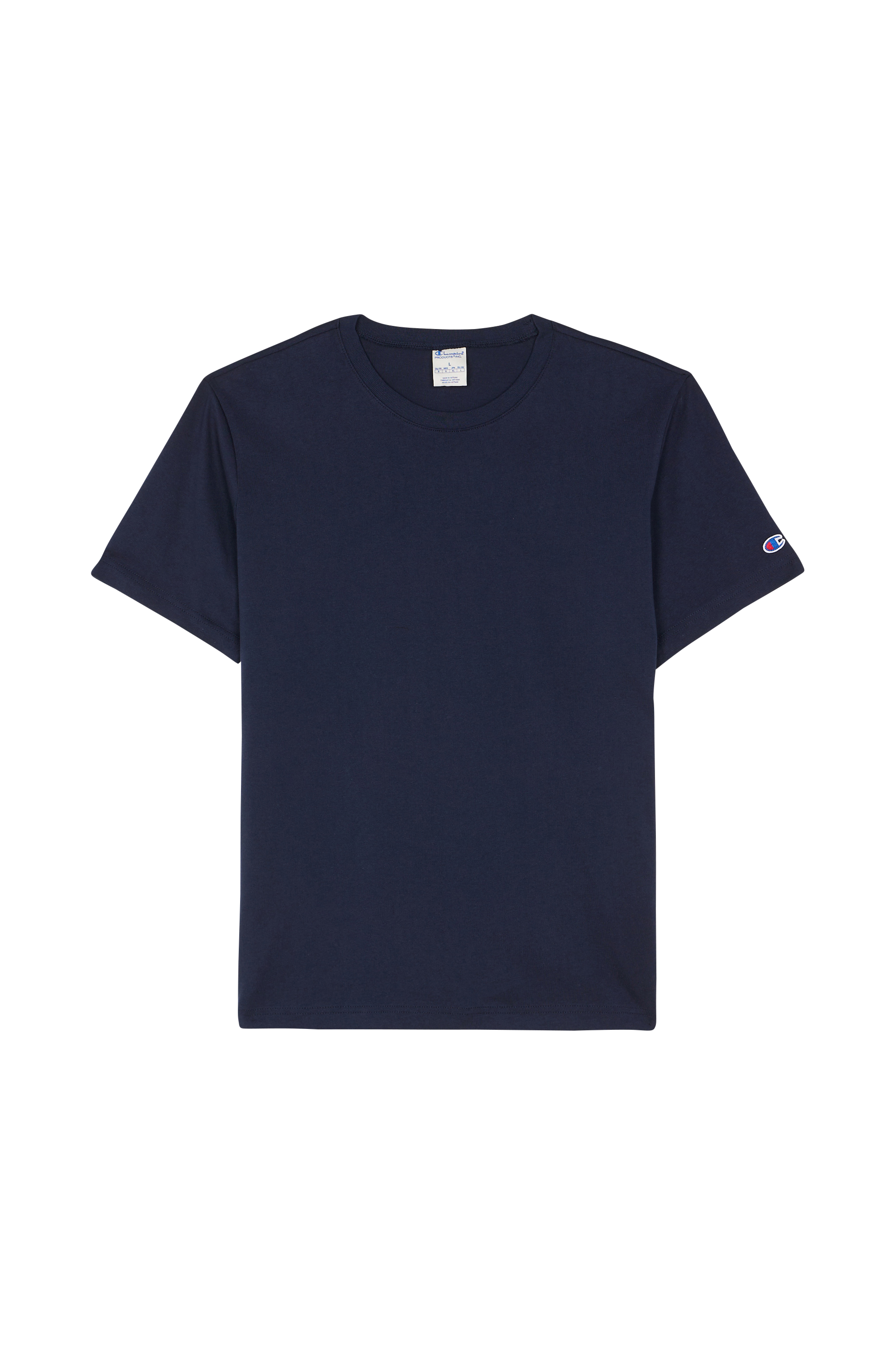 Regular-fit round-neck cotton T-shirt Blue