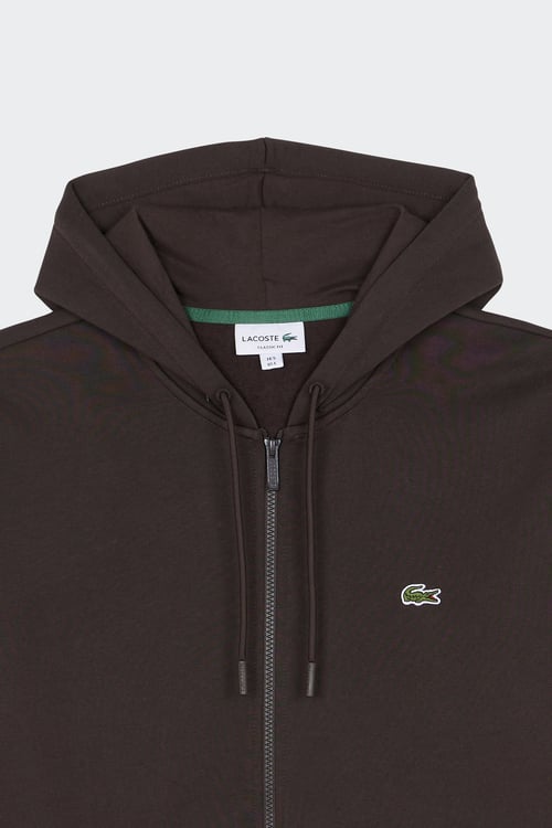 LACOSTE Hoodie zippé Marron