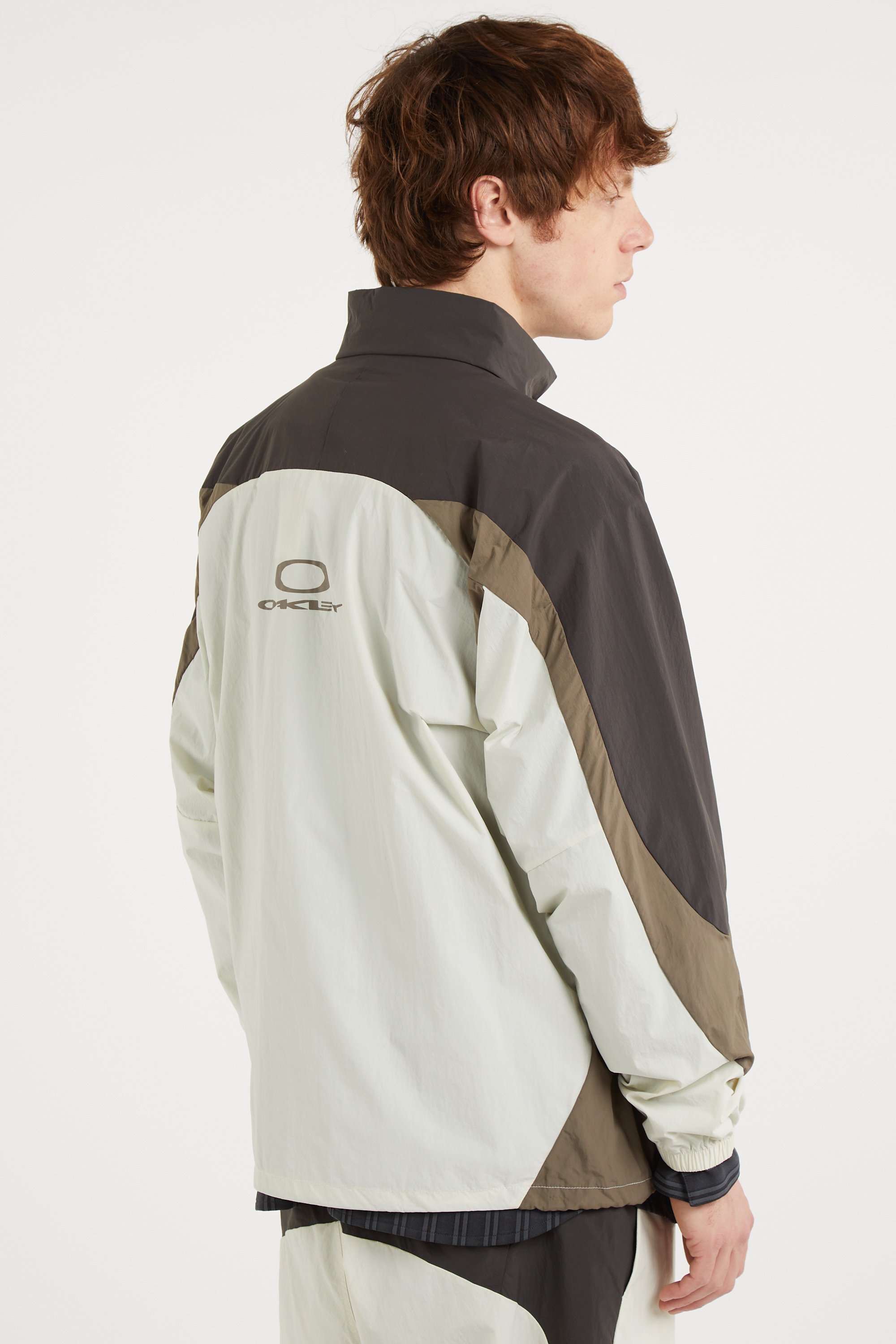 Oversized high-neck jacket Beige