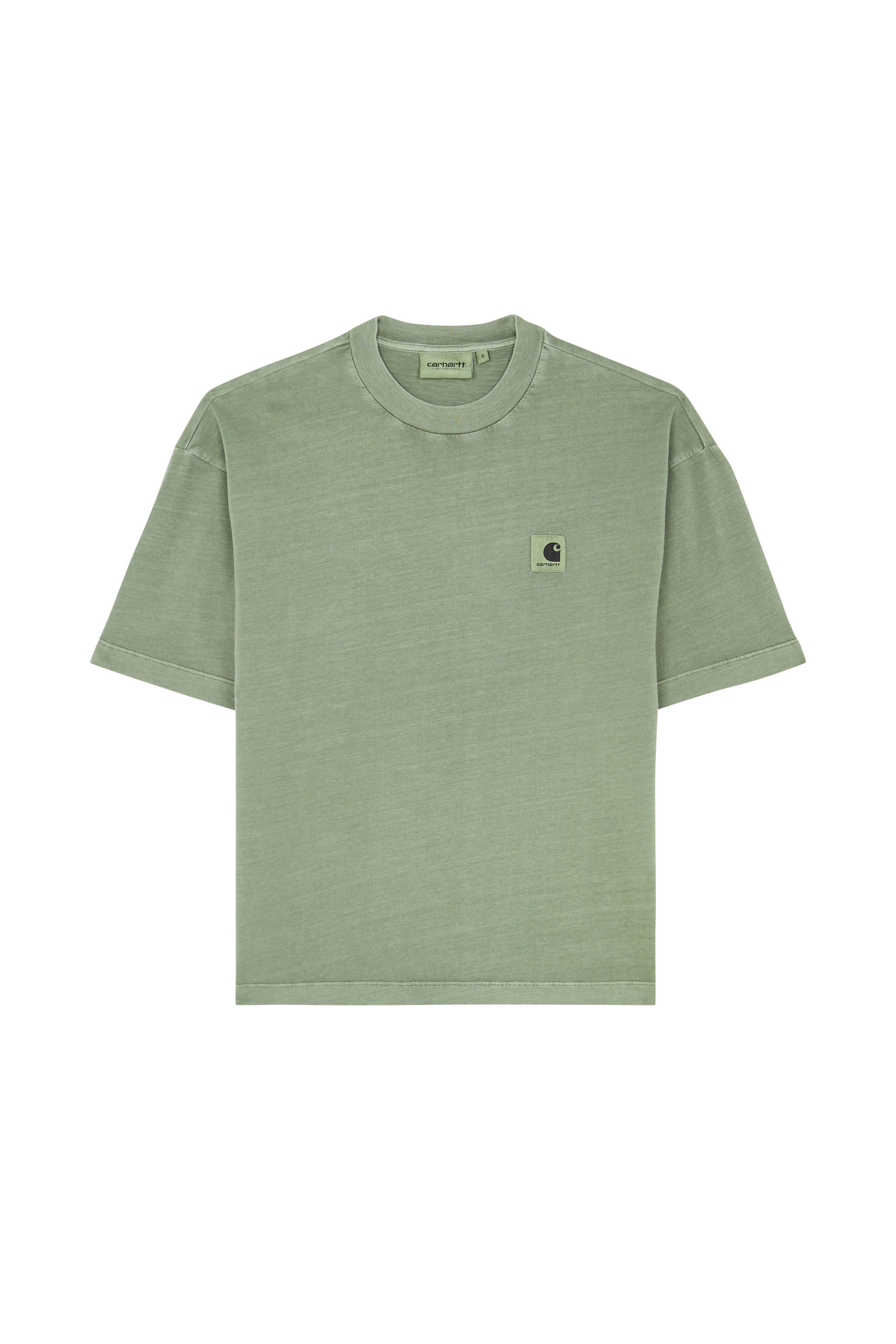 Regular-fit round-neck cotton T-shirt Green