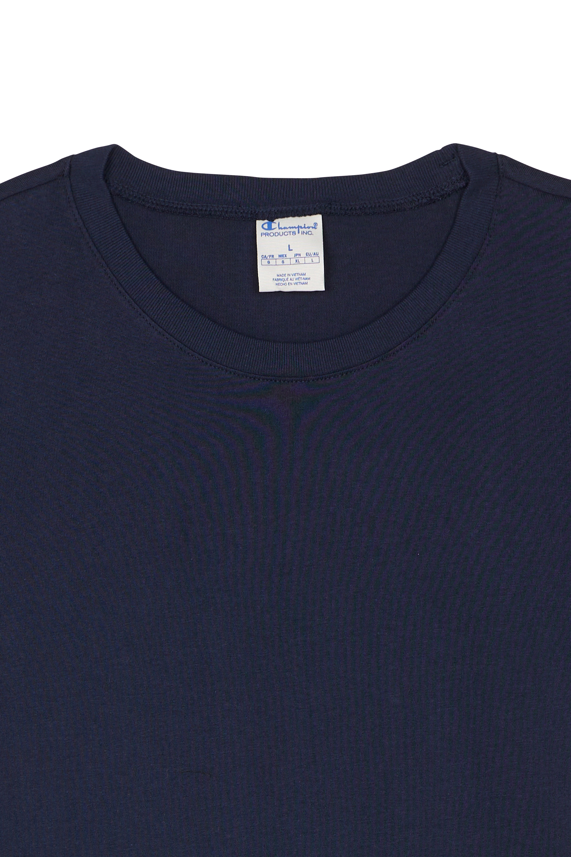 Regular-fit round-neck cotton T-shirt Blue
