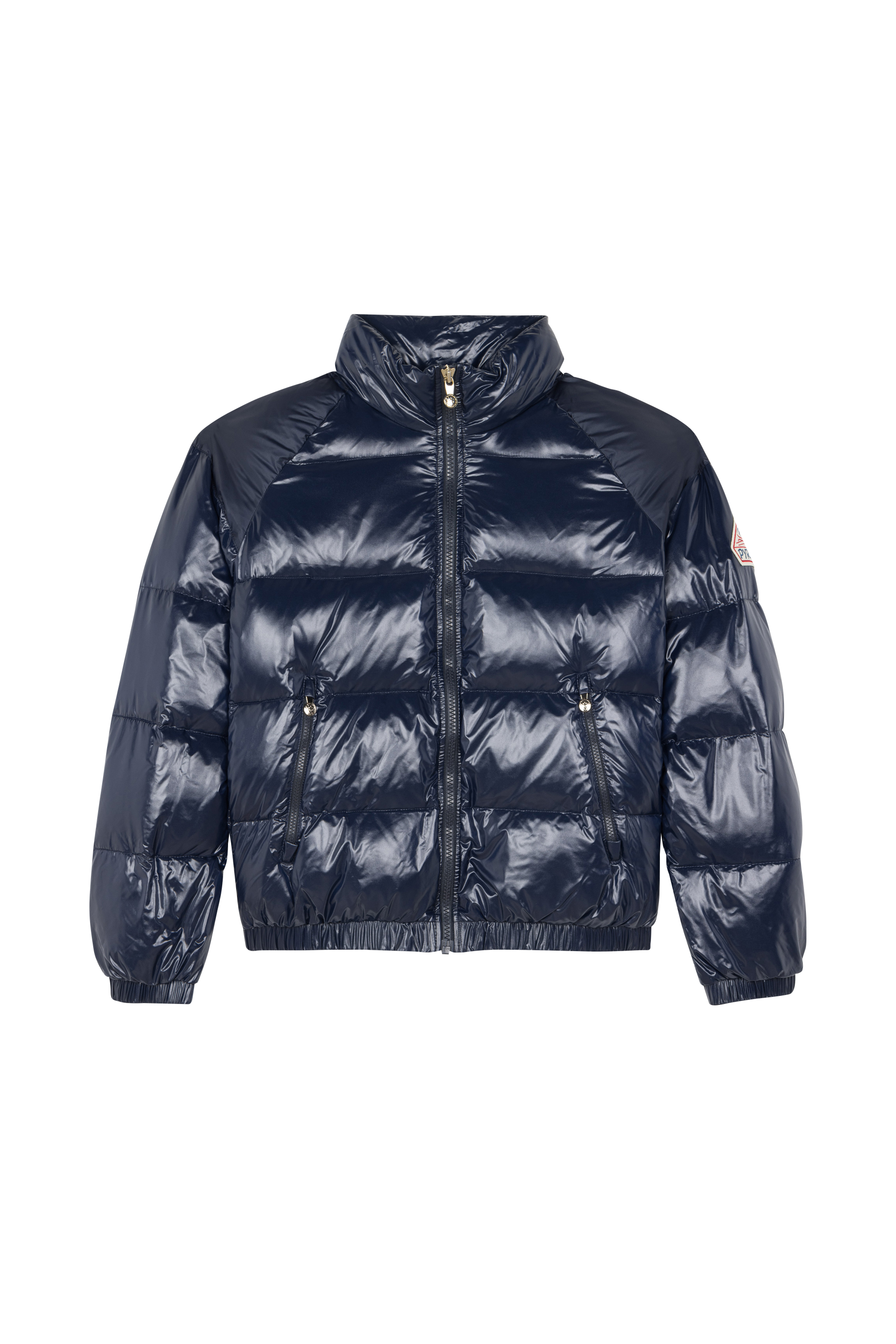 Lightweight quilted padded jacket with high neck Blue