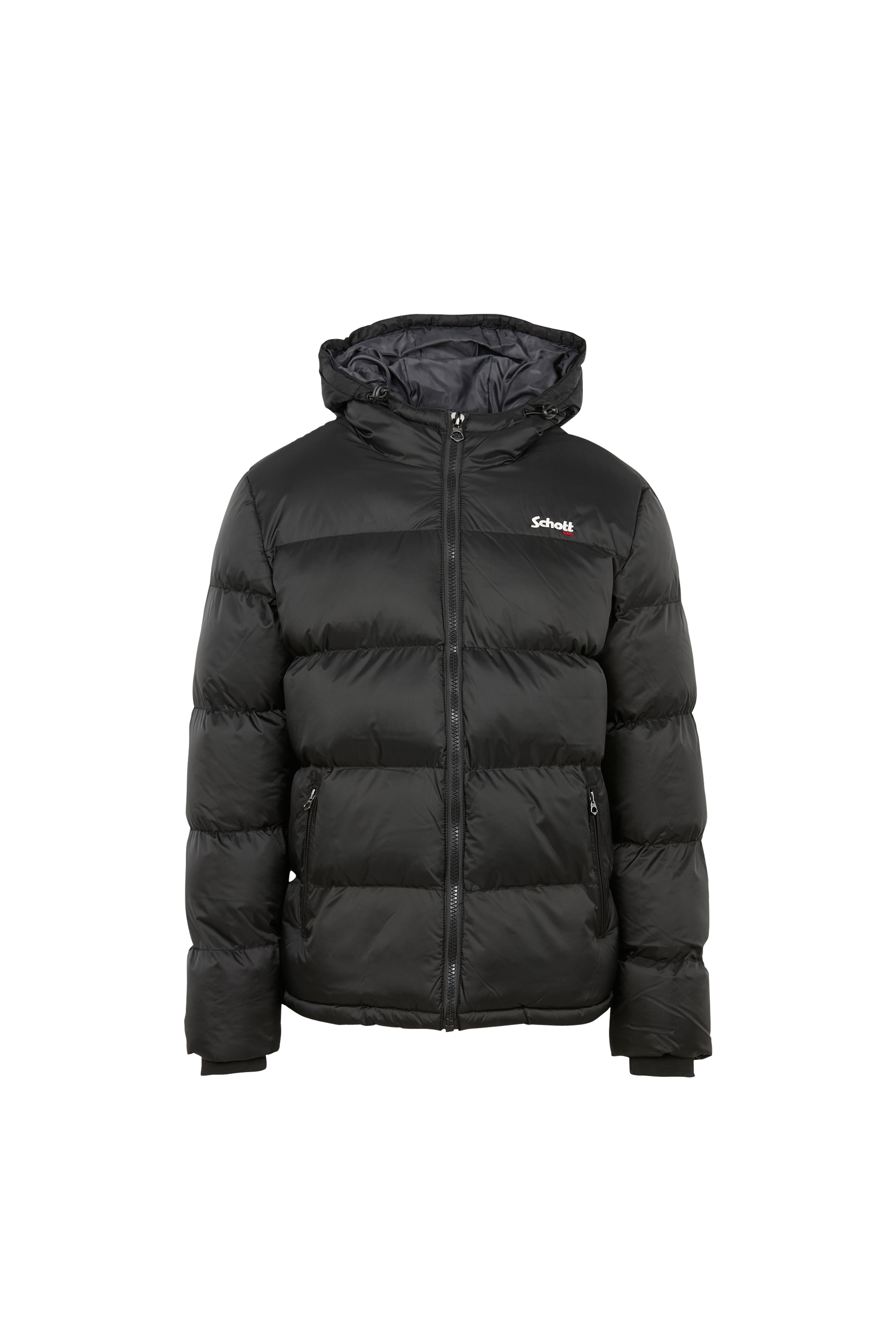 Puffer jacket with hood Black