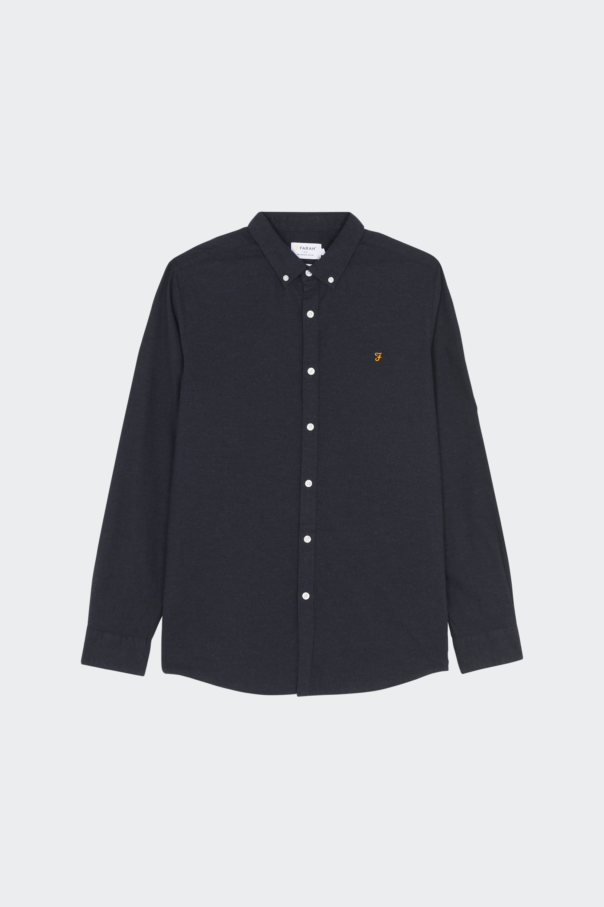 Chemise col américain slim-fit en coton biologique | Bleu by FARAH Chemise col américain slim-fit en coton biologique Bleu