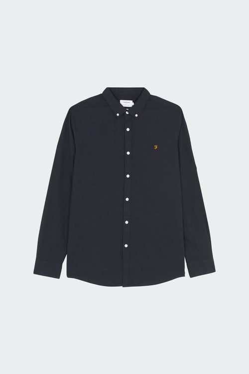 FARAH Chemise col américain slim-fit en coton biologique Bleu