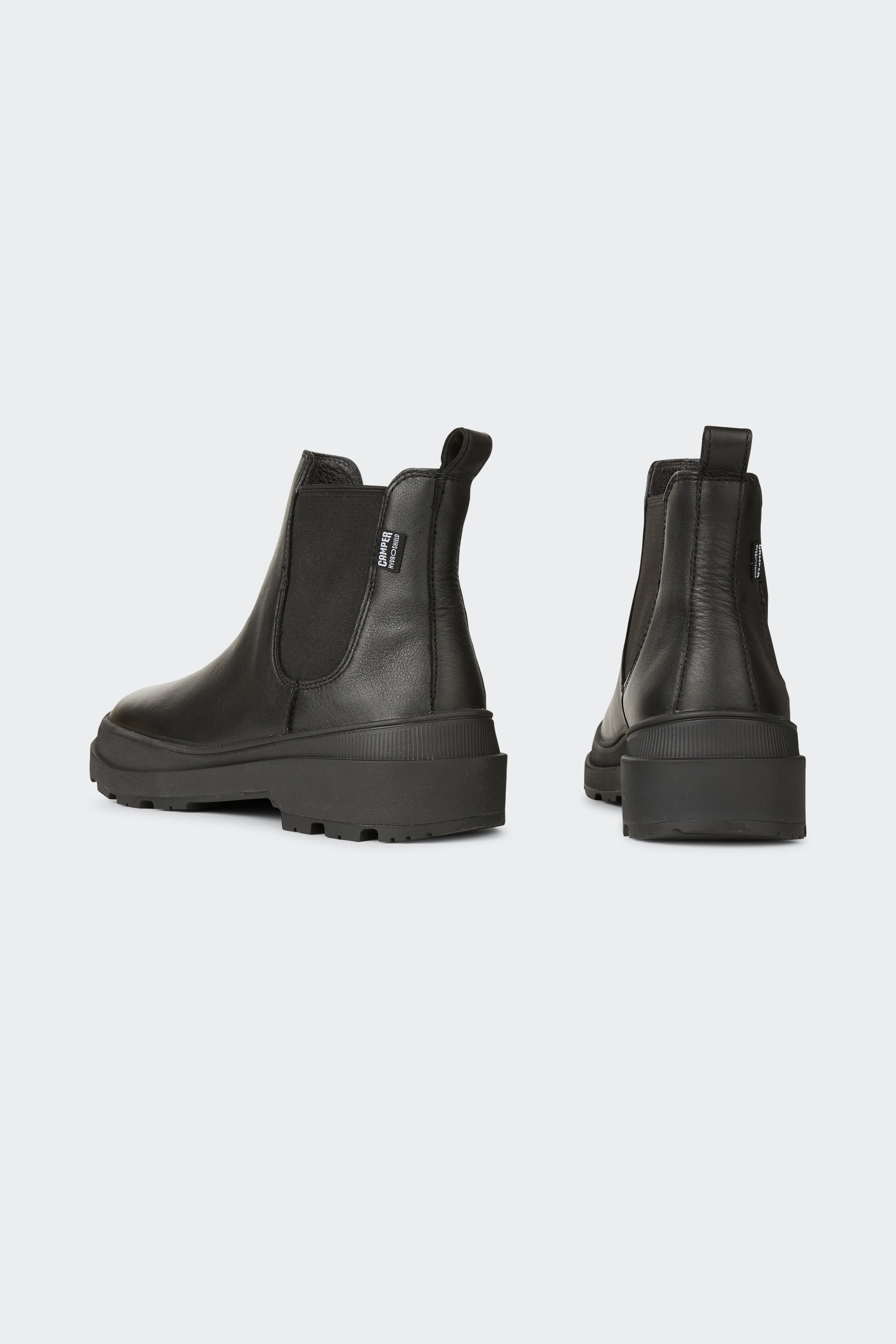 Heeled leather mid-calf boots | Black by CAMPER Heeled leather mid-calf boots Black